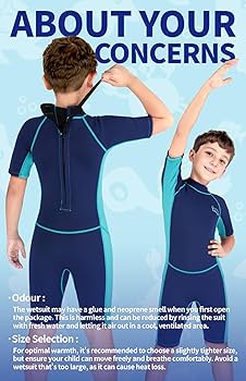Buy Kids Wetsuit, Shorty 2.5mm Neoprene Thermal Swimsuit Youth Wetsuits One Piece Wet Suit For Boys Girls Spearfishing Snorkeling Surfing Swimming Diving