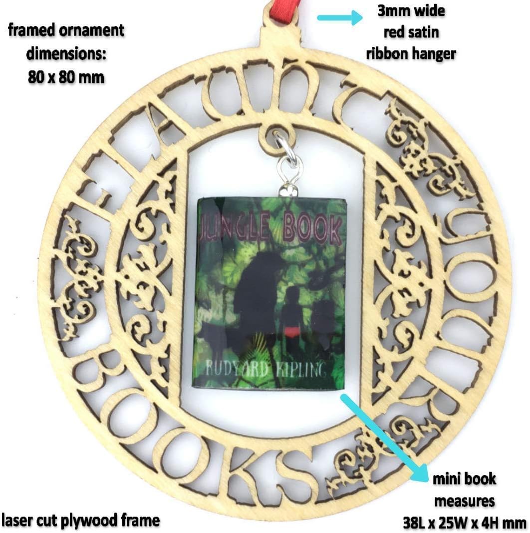 The Jungle Book Rudyard Kipling Ornament Clay Mini Book Framed Home Decoration Trim Favor Trinket