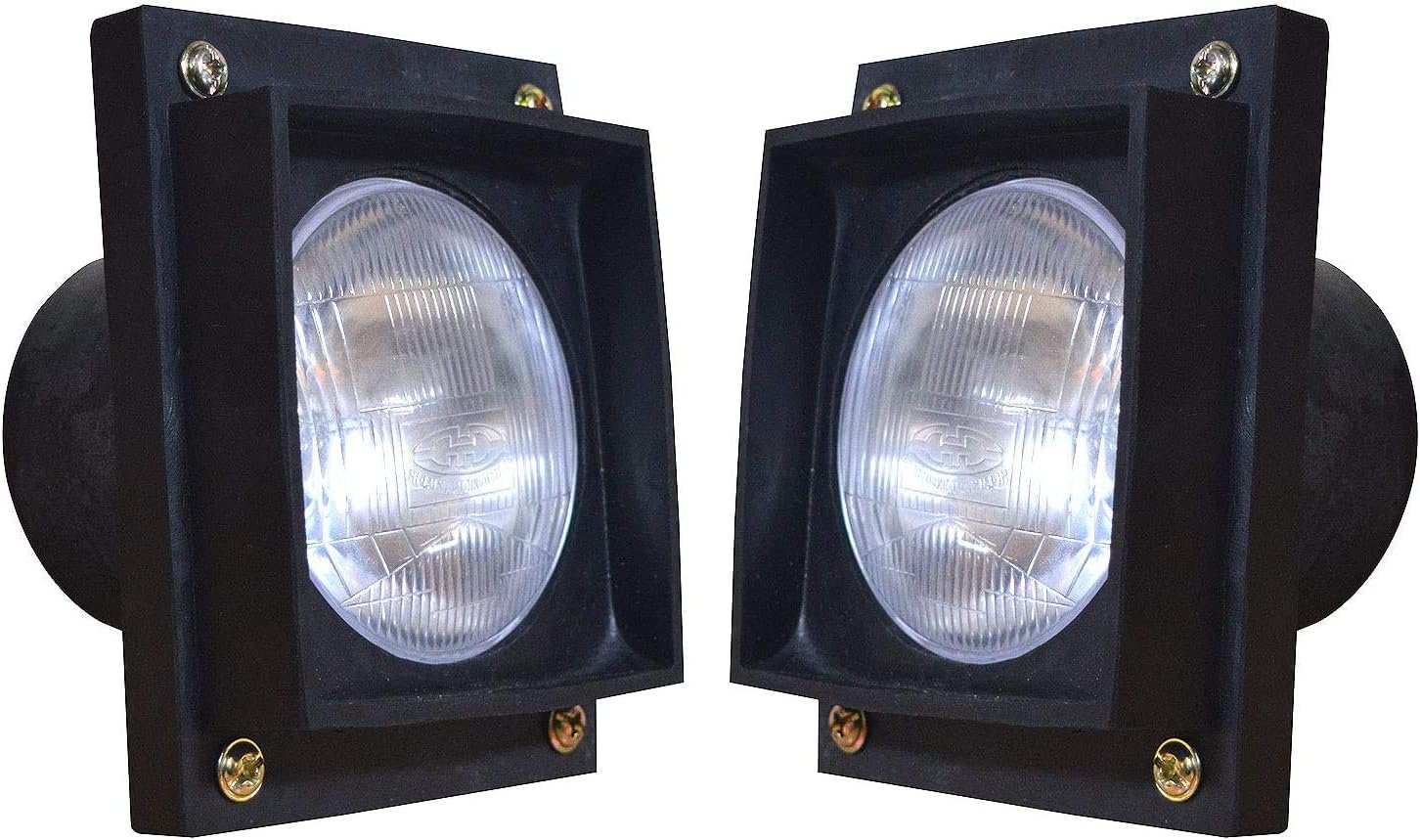 Head Lamp Set with 12v Bulbs and Rubber Gasket Suitable for Mahindra E-40 450 475 485 575 E-50 3505 C4005 4505 5005 and Eicher Tractor