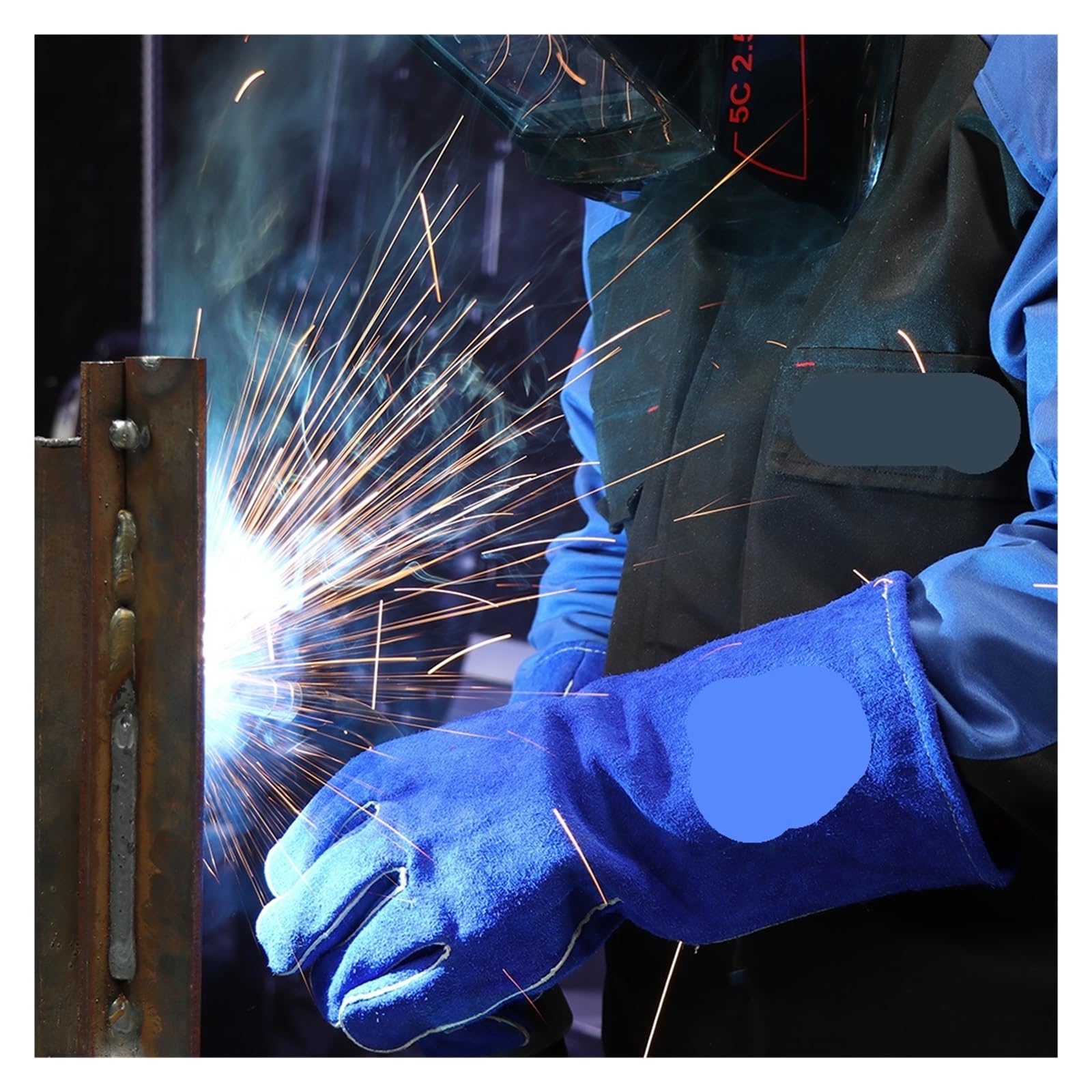 Guantes Soldador Guantes protectores de soldadura con varilla resistente al calor/soldador Tig/parrilla/estufa/barbacoa, guantes trabajo, seguridad