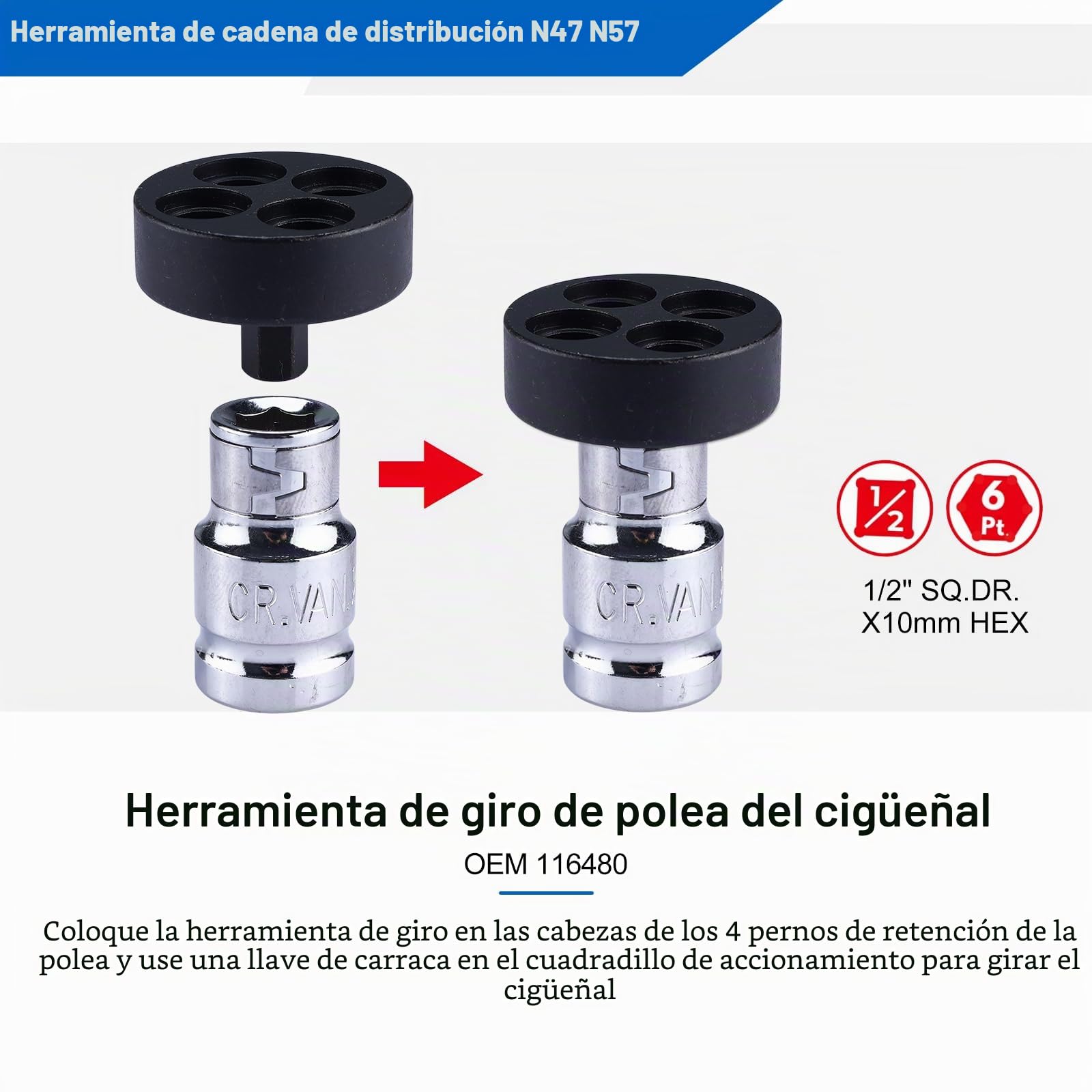 FreeTec 8pzs Kit Calado Distribución, Herramienta Cadena Distribución Motor Diésel, Utiles Calado Bloqueo Árboles de Levas Volante Motor Bomba de Combustible para BMW N47 N47S N57 N57S 320d 1.6 2.0