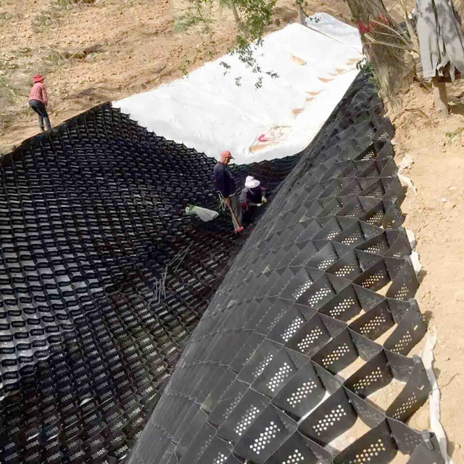 LZMZMQ Stabilization Gravel Geocells Grid for Keystone Wall/Retaining Walls, Erosion Control/Mud Control, 8000 LBS Heavy Load Resistance Ground Geo Cell Grids Flexibility Folding