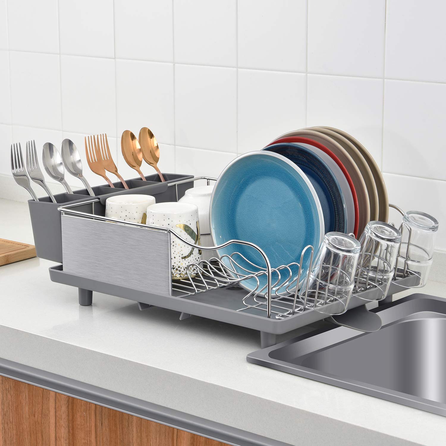 kingrack Dish Drainer,Stainless Steel Dish Rack,Dish Drying Rack with