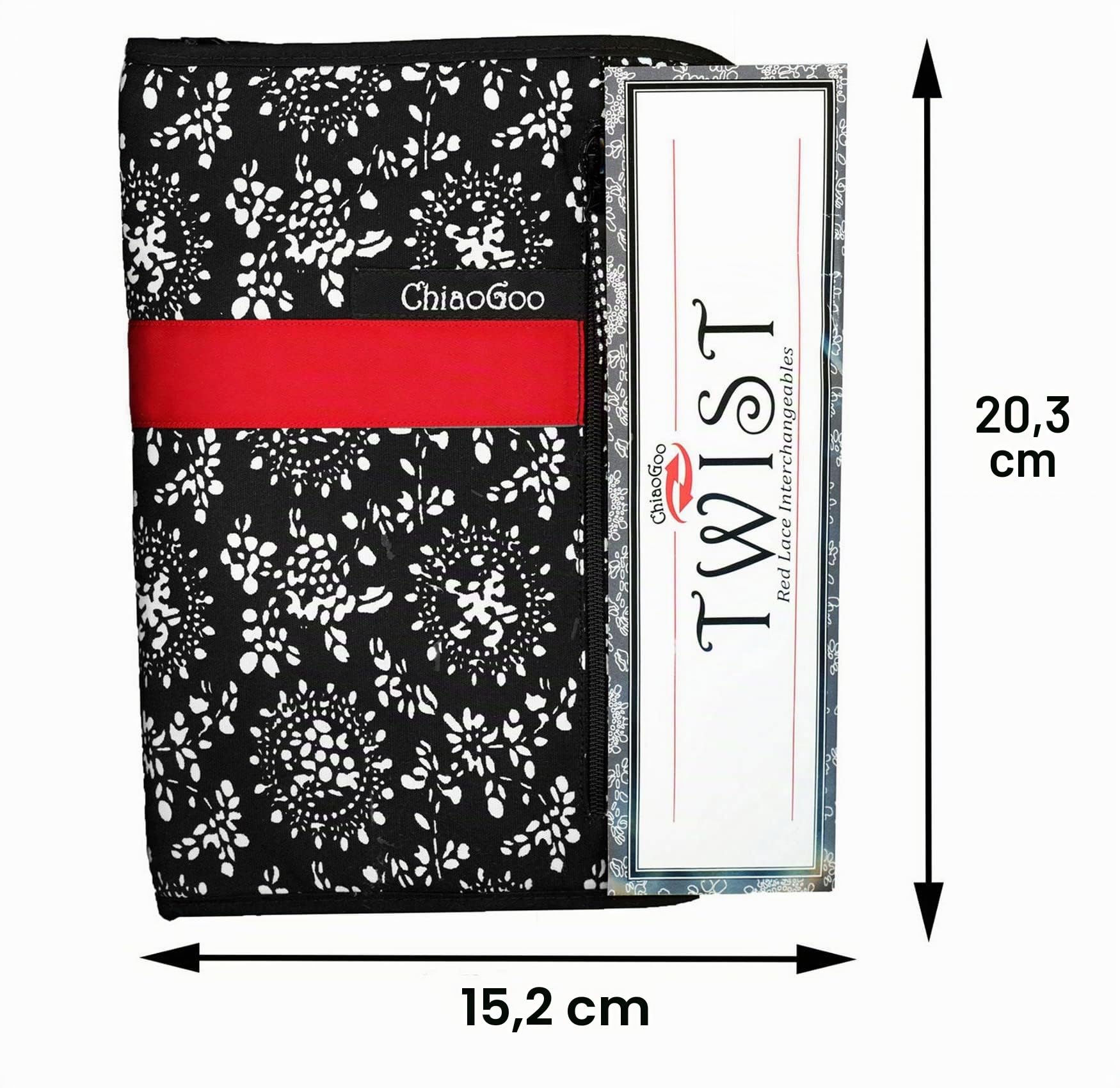 ChiaoGoo Stricknadeln, austauschbare rote Spitze, klein, 12,7 cm, mit 1 Artsiga Craft-Projekttasche 7500-S