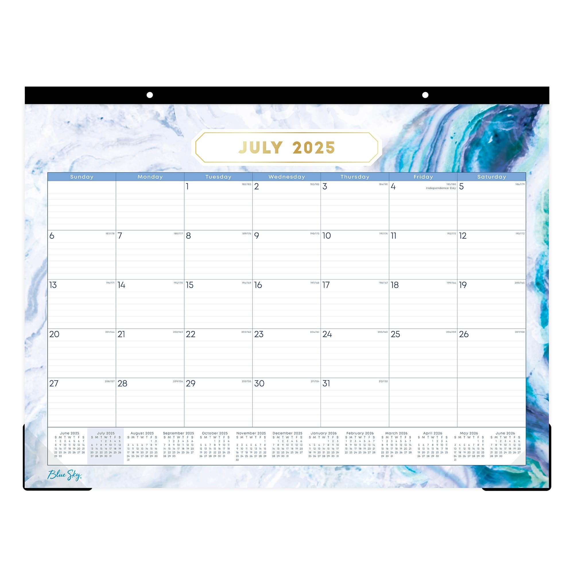 2025-2026 Blue Sky Monthly Desk Pad Planning Calendar, 22" x 17", Gemma, July 2025 To June 2026, 141377