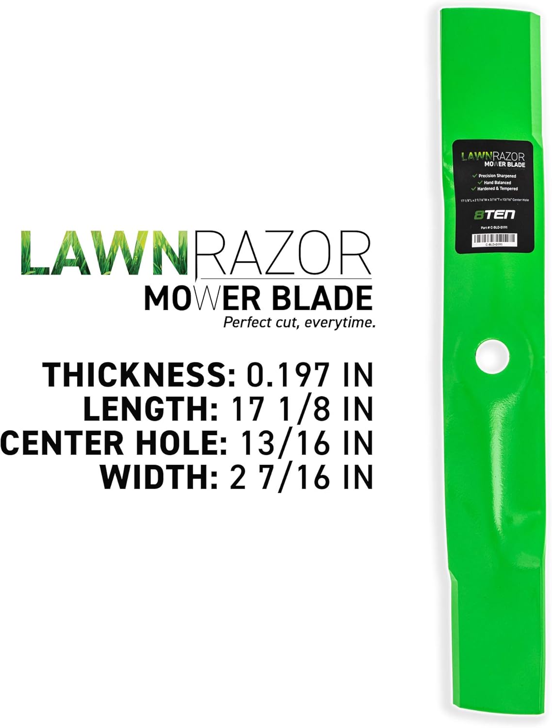 8TEN LawnRAZOR Blade Set for John Deere X300 X304 X320 GX255 GX325 48 inch Deck M145476 M127500 M127673 (High-Lift)