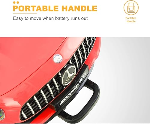 Miniatura 8 de Uenjoy 2 plazas 12 V eléctrico niños paseo en coche Mercedes Benz AMG GTR vehículos motorizados con control remoto funciona con pilas luces LED