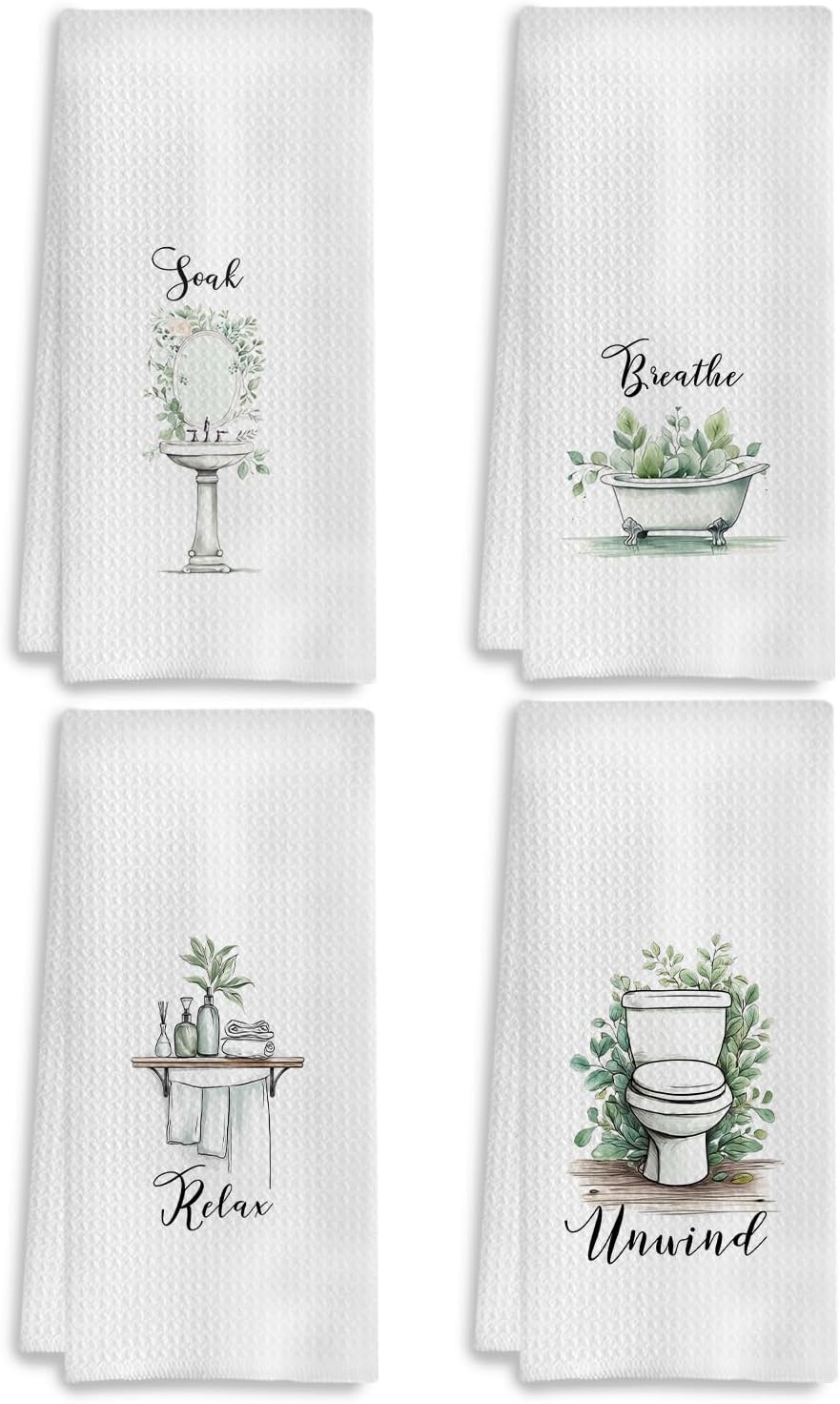 Amazon.com: COWEB Boho Botanical Bathroom Hand Towels Set of 4, Relax ...