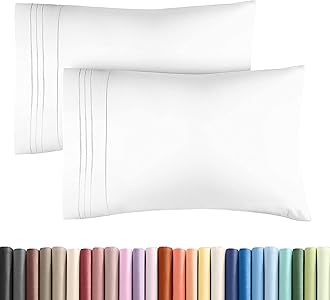 King, White : White Pillow Cases - King Size Set of 2 - Soft and Comfortable - Fits 20x40 20x36 20x48 - Envelope Enclosure - Two Pack - Pillow Cover Insert …
