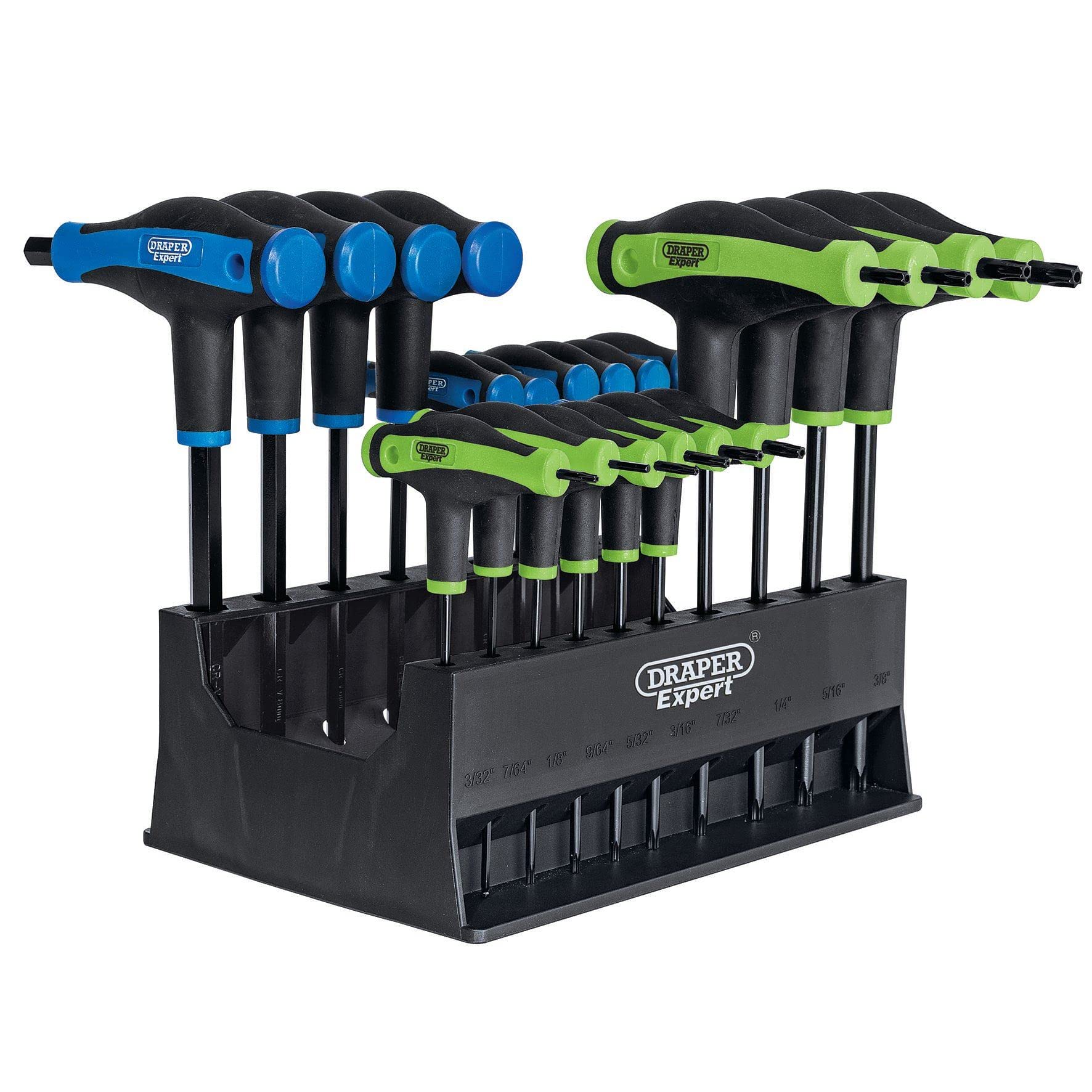 Draper 70388 - Set di chiavi esagonali a T con impugnatura morbida, 20 pezzi