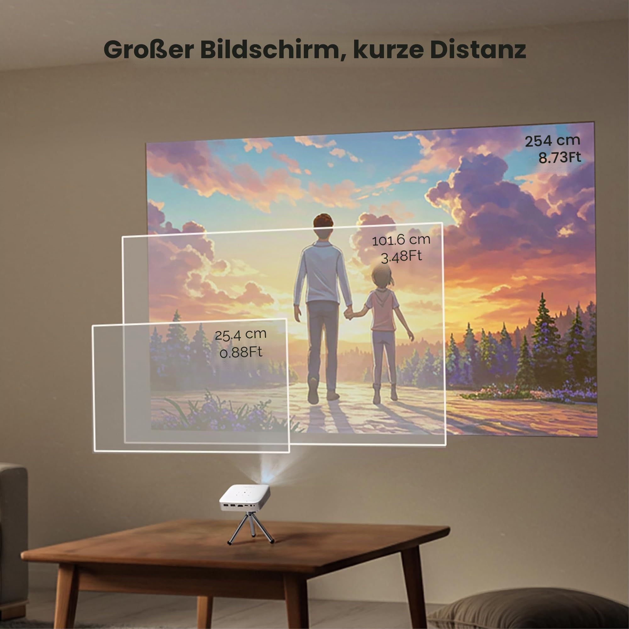 Caydo M1C Zeichenprojektor für Künstler mit exklusiver Zeichen-App | DLP-Technologie, tragbares und wiederaufladbares Design, Projektionsgröße von 10 bis 100 Zoll, ideal zum Abpausen