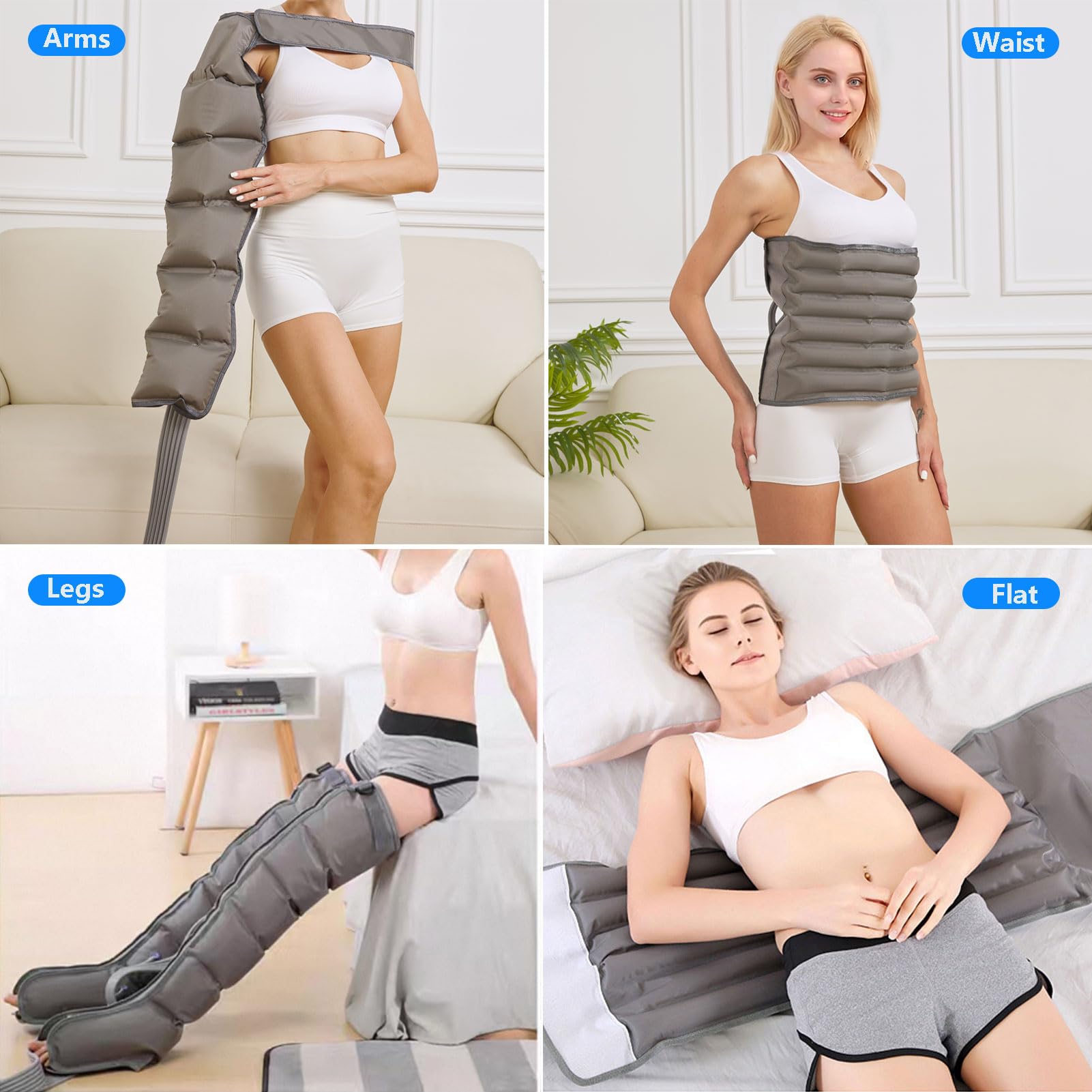 Buty do presoterapii z 6 wnękami – profesjonalny masażer do użytku domowego, regulowany czas i ciśnienie