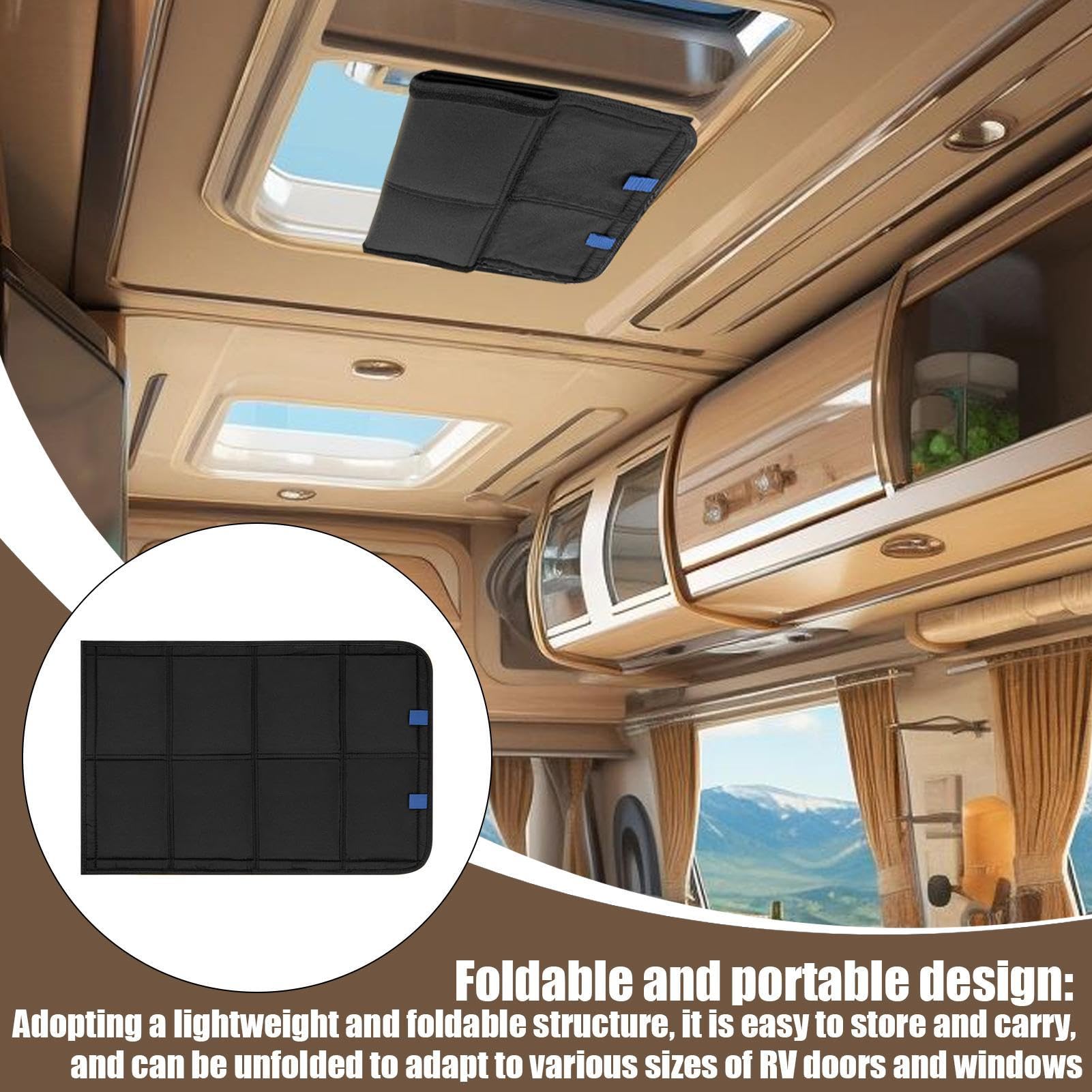 Store Magnétique pour Fenêtre De Camping-Car, Protection UV et Intimité Magnétique, Store D'intimité Anti-UV Et Imperméable pour Fourgon, Motorhome, Randonnée, Voyage Et Plein Air