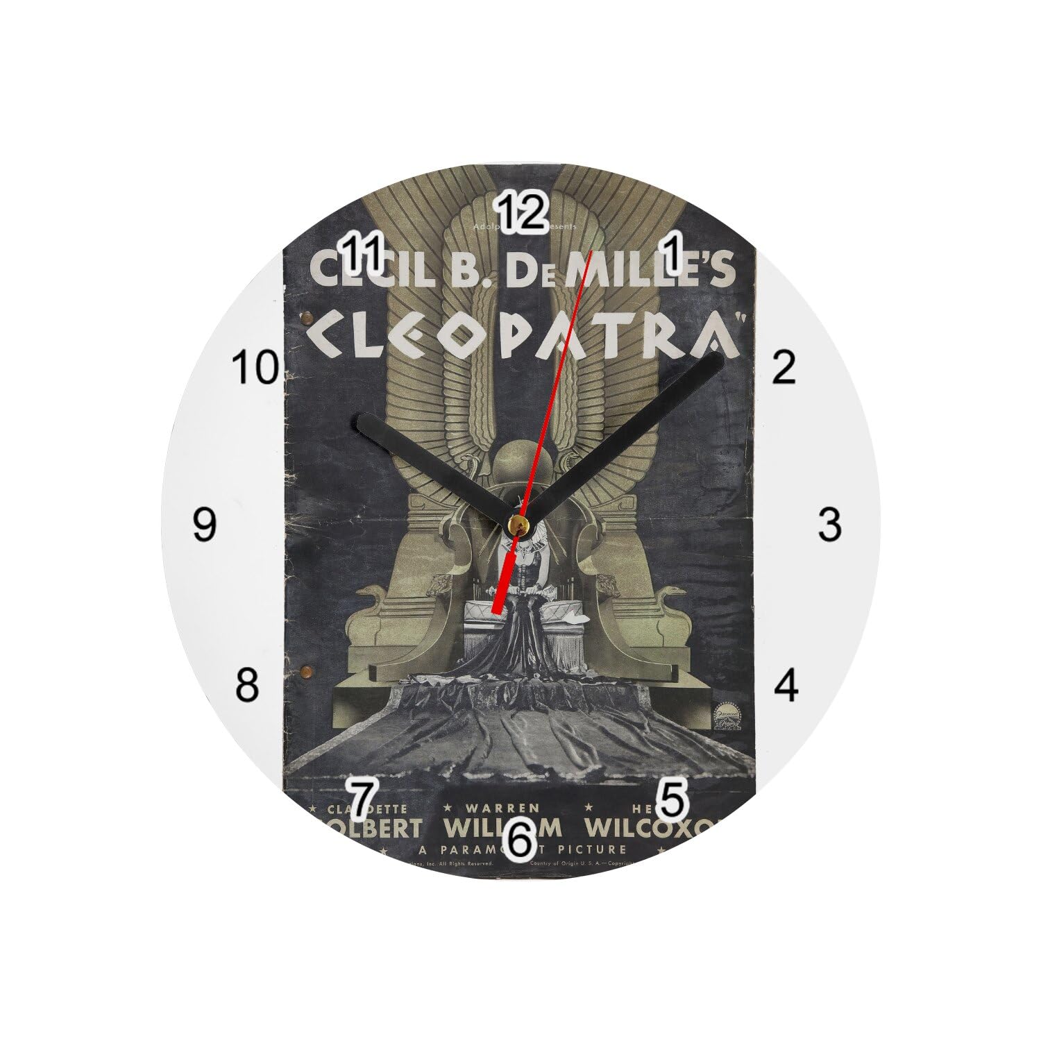 Horloge murale en verre pour mur vide affiche cinéma rétro 20 cm