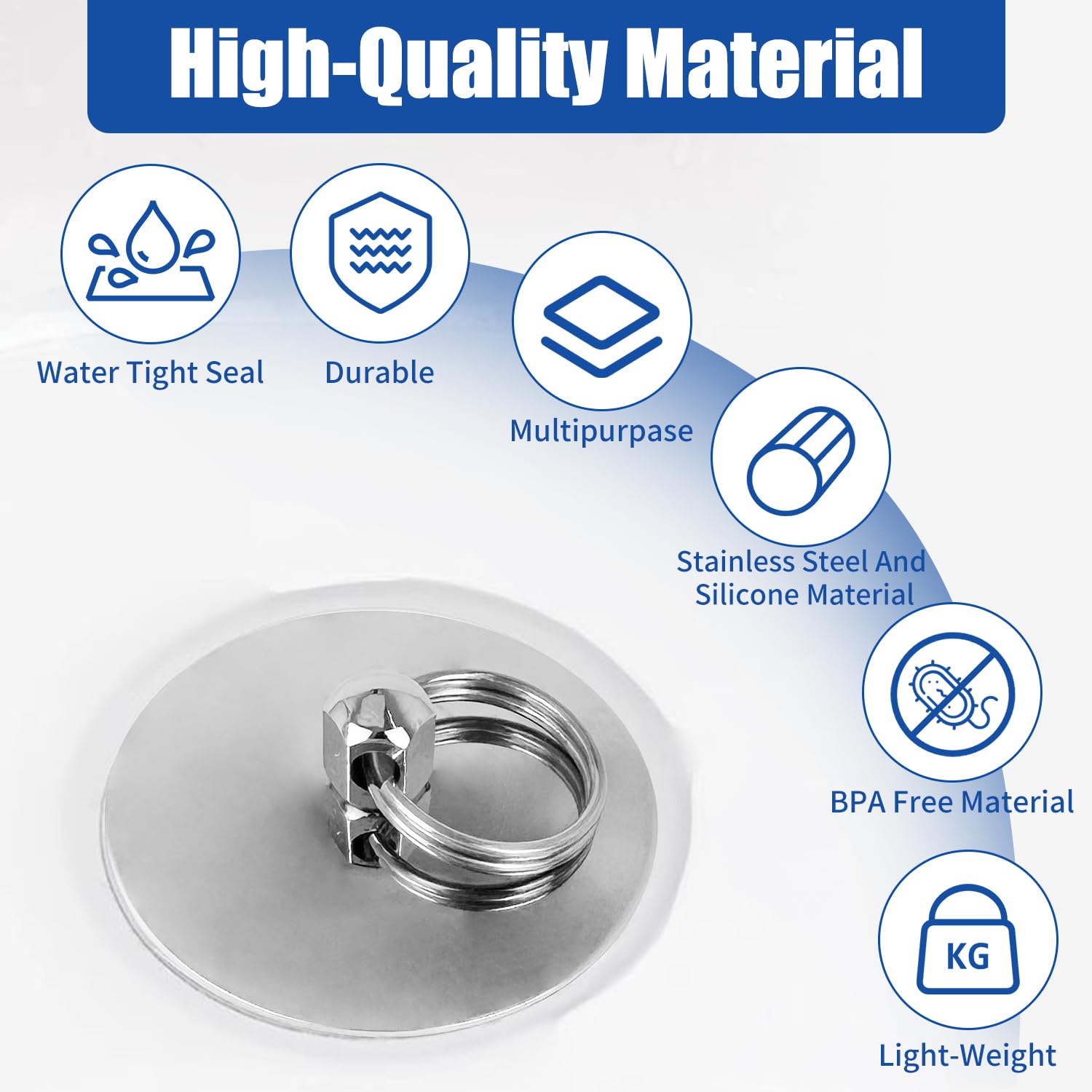 Tapón de Lavabo Universal, 2 Tapones de Drenaje Tapón Fregadero Ø 42-46mm Tapón de Bañera con Cadena de Acero Inoxidable Desagües Estándar Tapones Universales para Lavabo Lavabo Cocina Bañera Baño