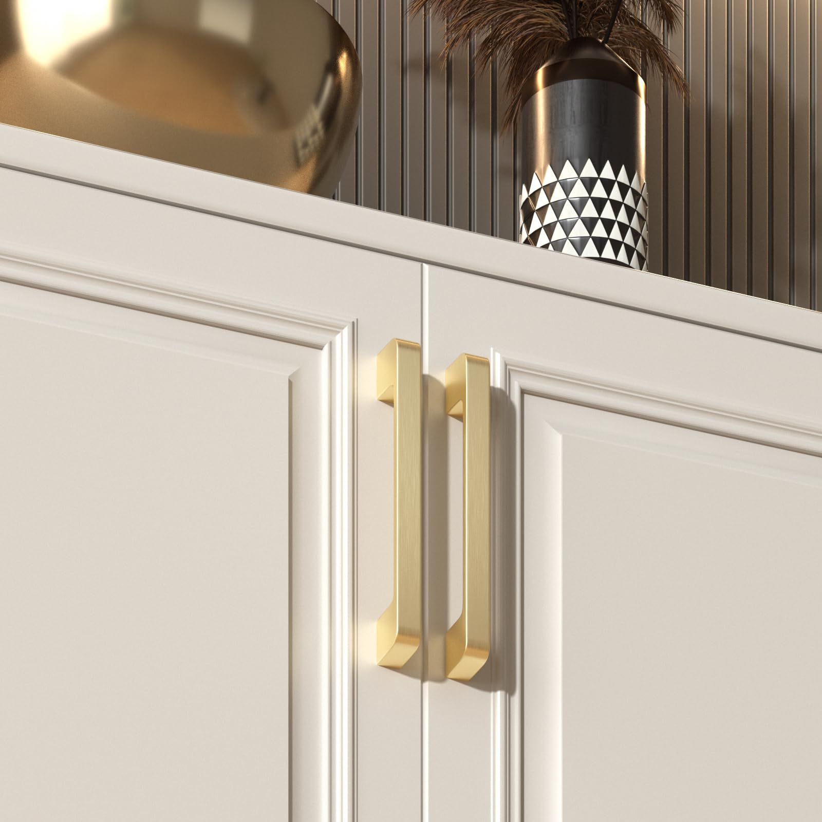 Paquete de 15 tiradores dorados de 7-1/2 pulgadas (192 mm), tiradores dorados para cajones – tiradores dorados para gabinetes de cocina, cajones de cocina, accesorios dorados para gabinetes