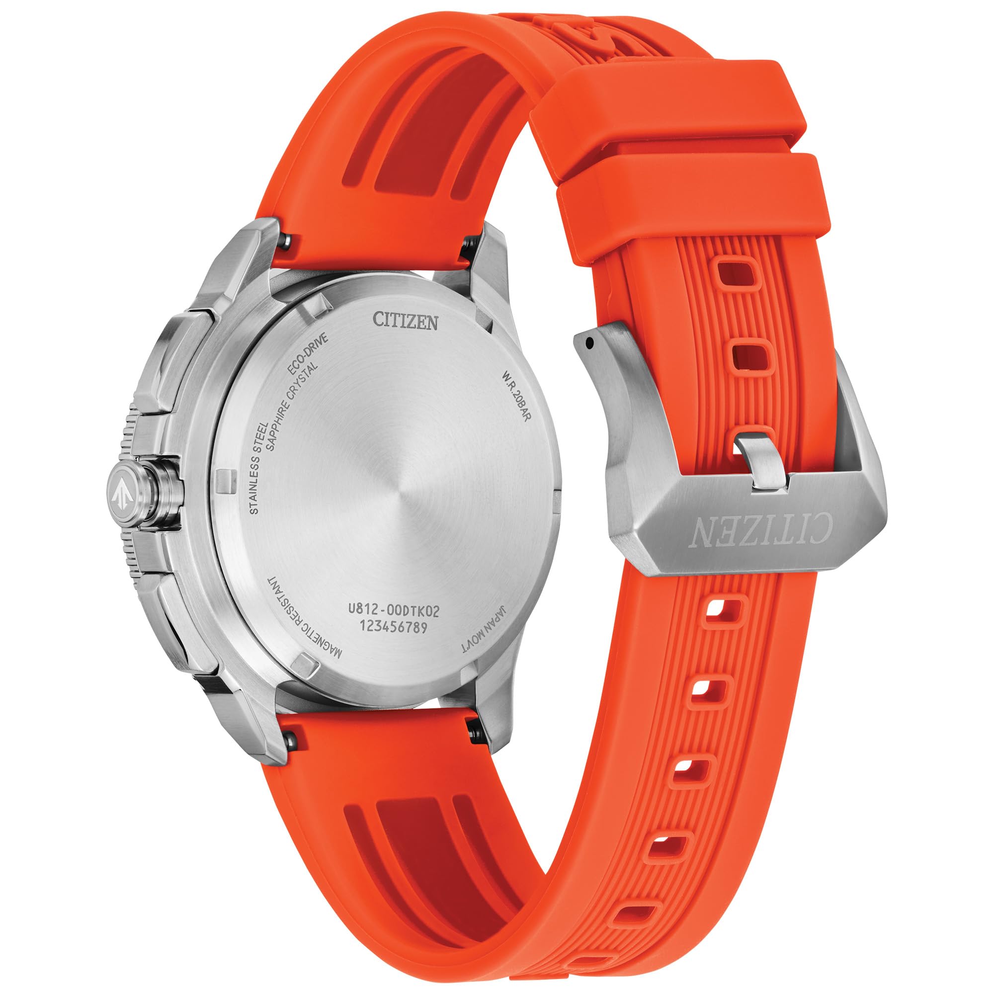 Citizen Eco-Drive WaveTracker para Hombre: Caja de Acero Inoxidable en Tono Plateado de 42 mm con Correa BENEBiOL y Esfera Negra de Rayos solares, Pantalla LCD MIP (Estilo: JV3000-13E)