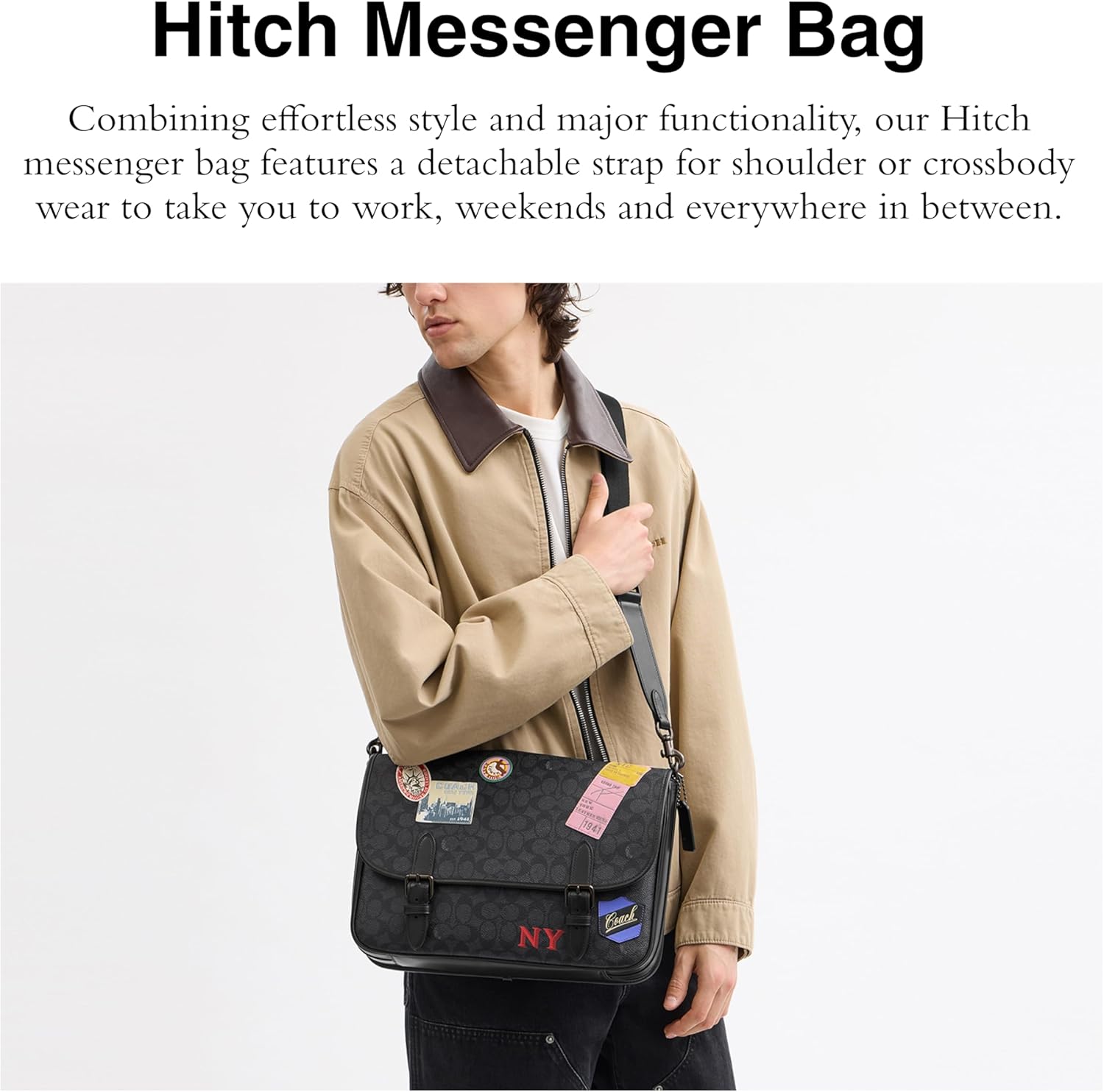 Coach Hitch Messenger Bag with Patches