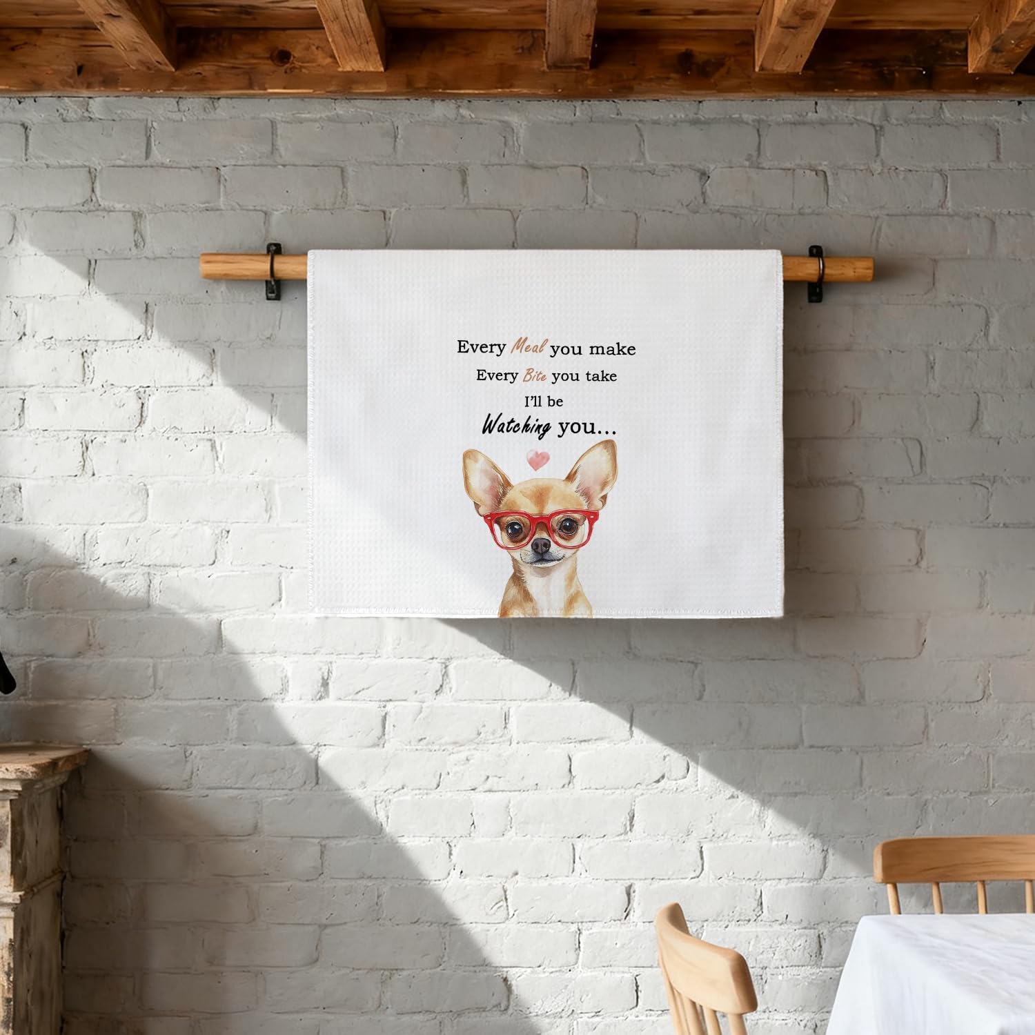 Funny Chihuahua Kitchen Towel, Chihuahua Lovers Gifts Hand Towel Dish Towel, Cute Dog Funny Chihuahua Kitchen Decor, Dog Lovers Gifts for Women Mom Lady Girl, 16x24 Inches - Image 5