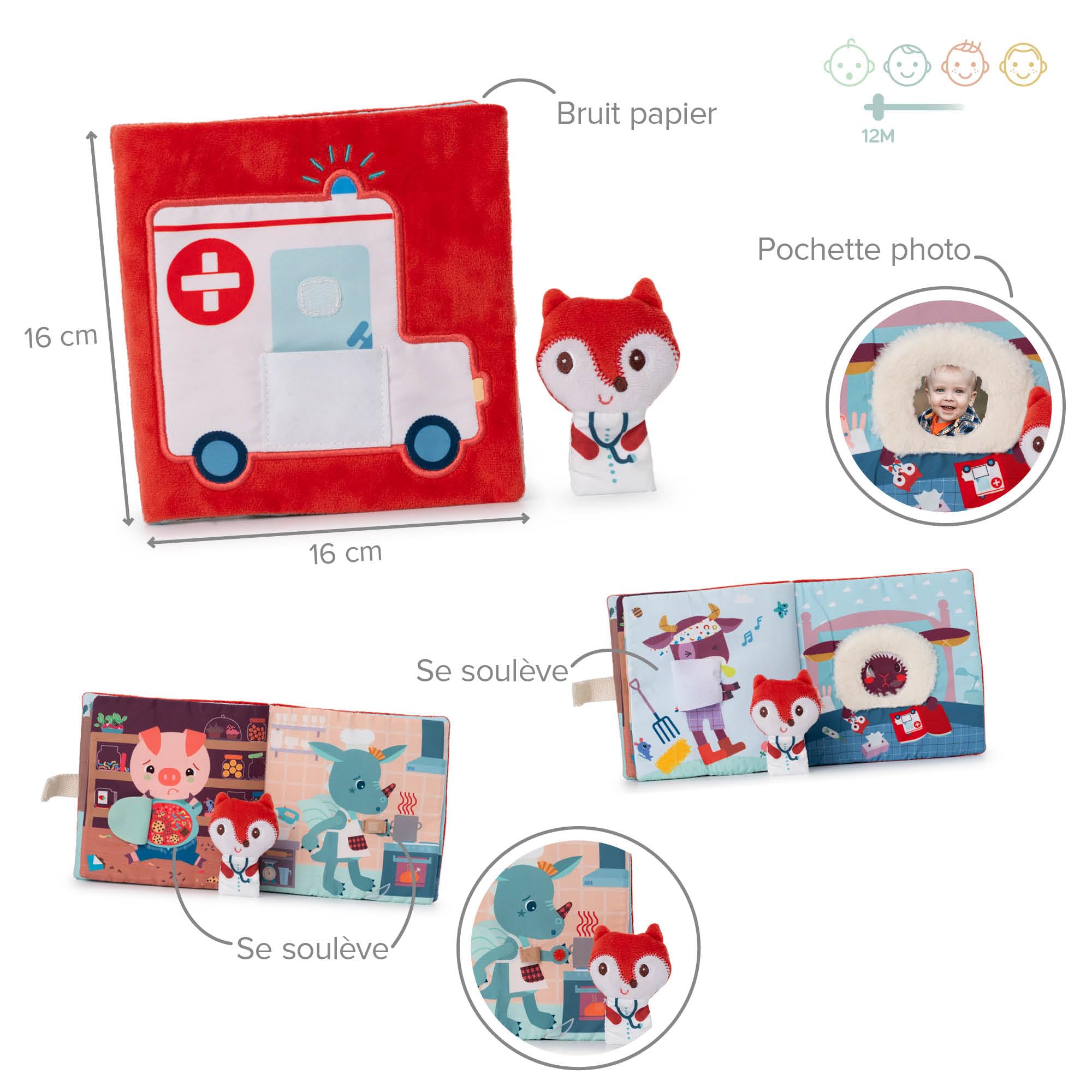 LILLIPUTIENS - Libro de Actividades Alice Doctora - Libro Interactivo para niños con Espacios Personalizables - Juguete de estimulación - Estimula la imaginación - Desde 12 Meses - 83534