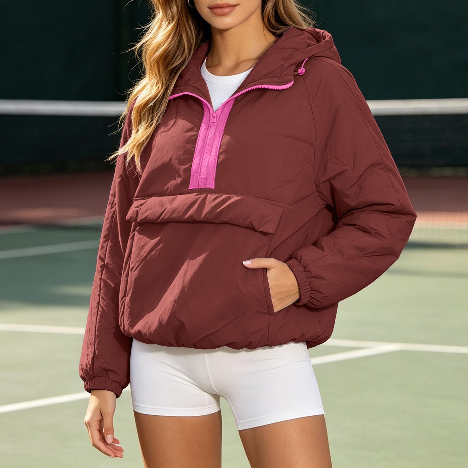 Générique Veste Sweat Femme avec Capuche,Sweat à Capuche Douillet avec Poches en Polaire Chaude IdéAl pour L'Automne Et l'hiver Au Quotidien