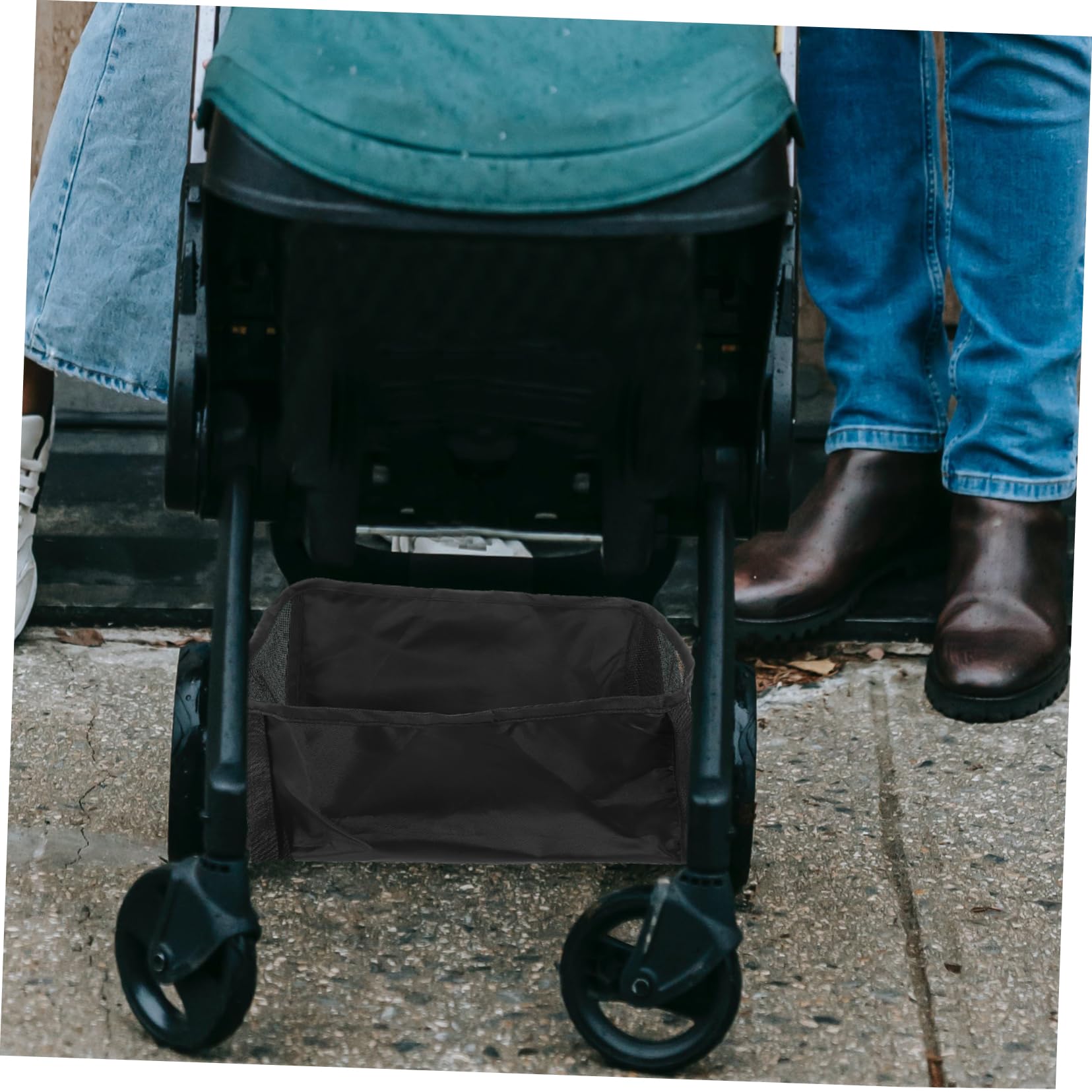 VICASKY Organizer Inferiore per Passeggino Oxford Nero, Cestino Portaoggetti Sicuro e Multifunzione per Passeggini da Viaggio e Shopping per Genitori alle Prime