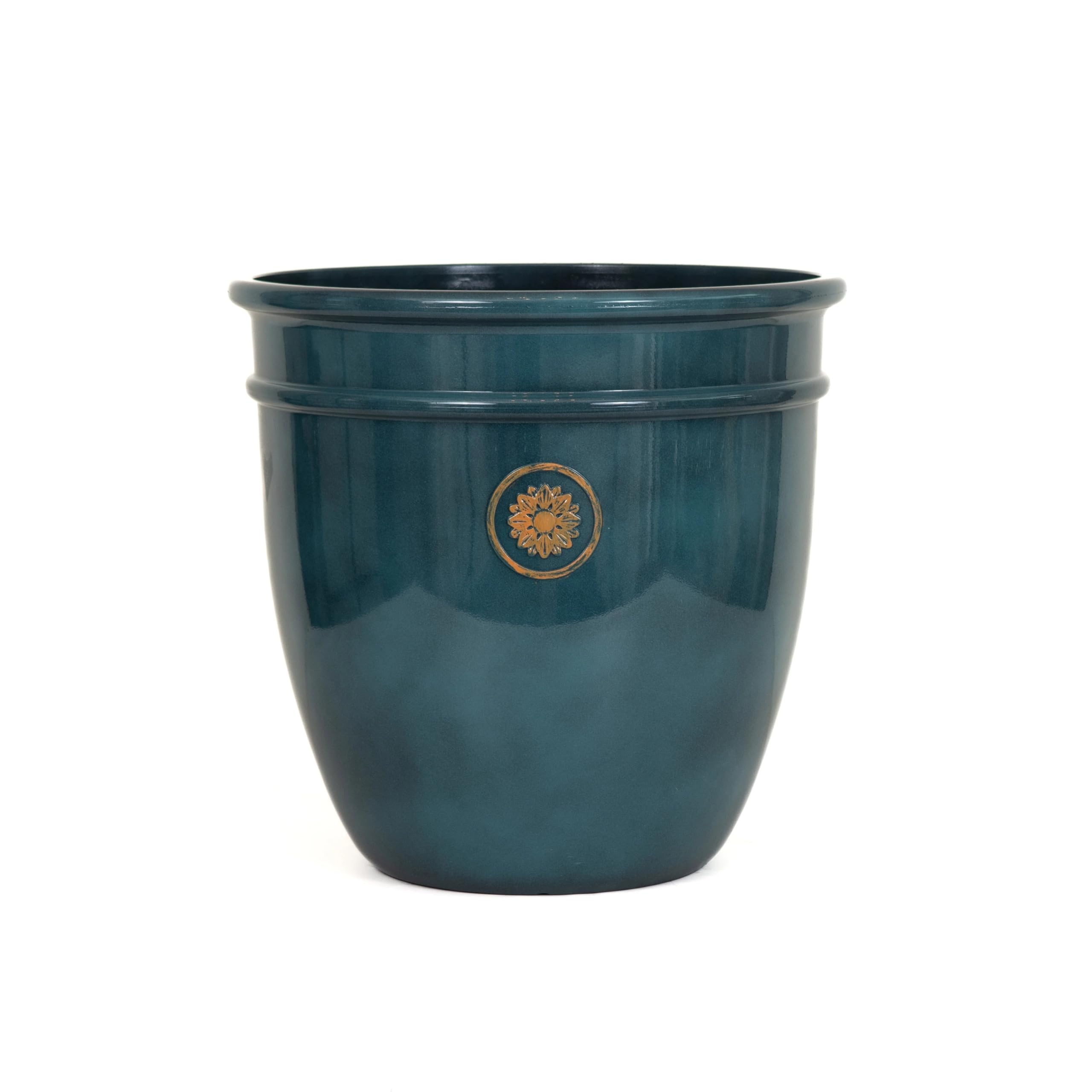 Somerset Classic Planter – Decorative Indoor & Outdoor Plant Pot, Lightweight Recycled Plastic Garden Planter, Frost Proof & UV Resistant Patio Flower Pot for Plants & Herbs (Teal, 37 Litre)