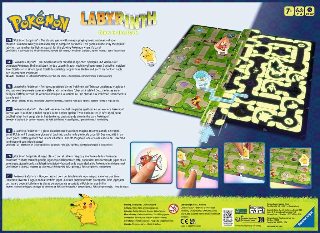 Ravensburger - Pokemon Maze Glow in the Dark - Pokemon Maze Game Glow in the Dark - 2-4 Players - Ages 7+ - Thinking & Strategy - 22705 - Image 2