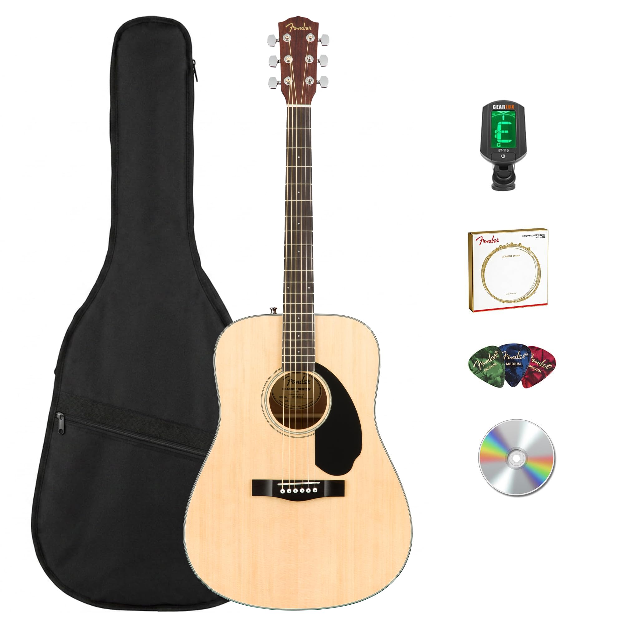 Amazon.com: Fender CD-60S Solid Top Dreadnought Acoustic Guitar