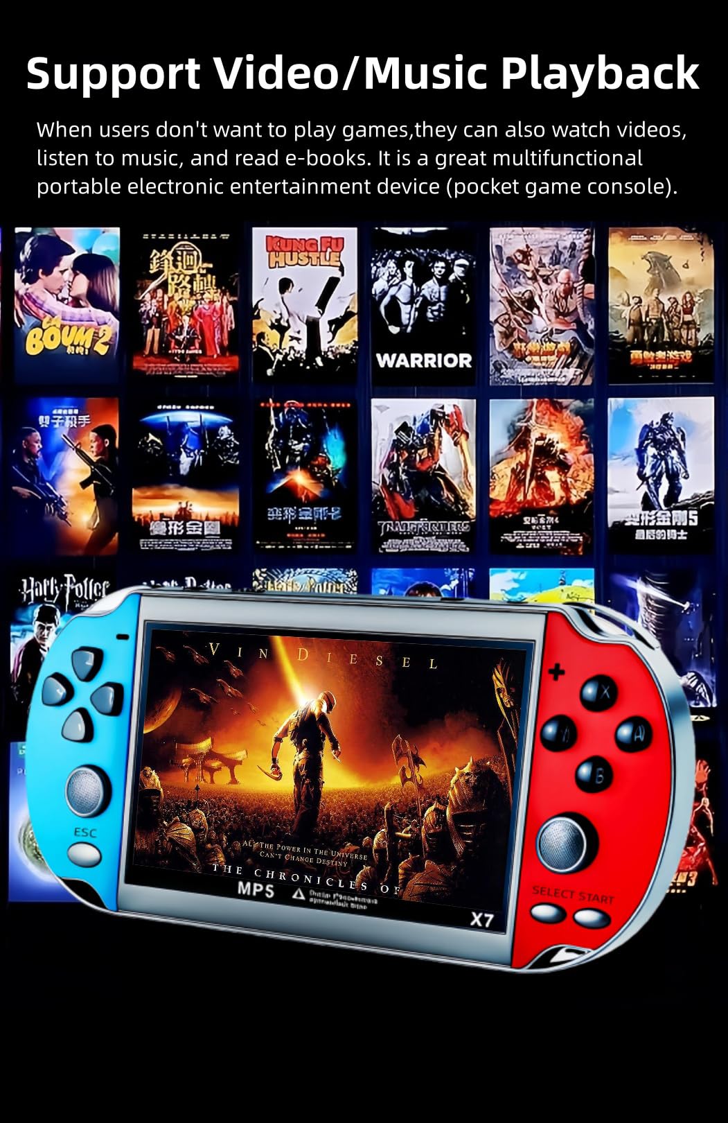 Console di gioco retrò da 4,5 pollici Simulatori multipli 3000 Giochi Gratis Integrato Supporto video/musica Dispositivo di gioco portatile/giocattolo Gioco di viaggio elettronico Regali per