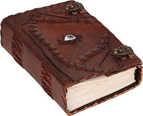 Miniatura 9 de TUZECH Diario grande de cuero hecho a mano, 600 páginas, libro de sombras, libro de sombras Hocus Pocus, cuaderno de bocetos de siete chakras, 7 x