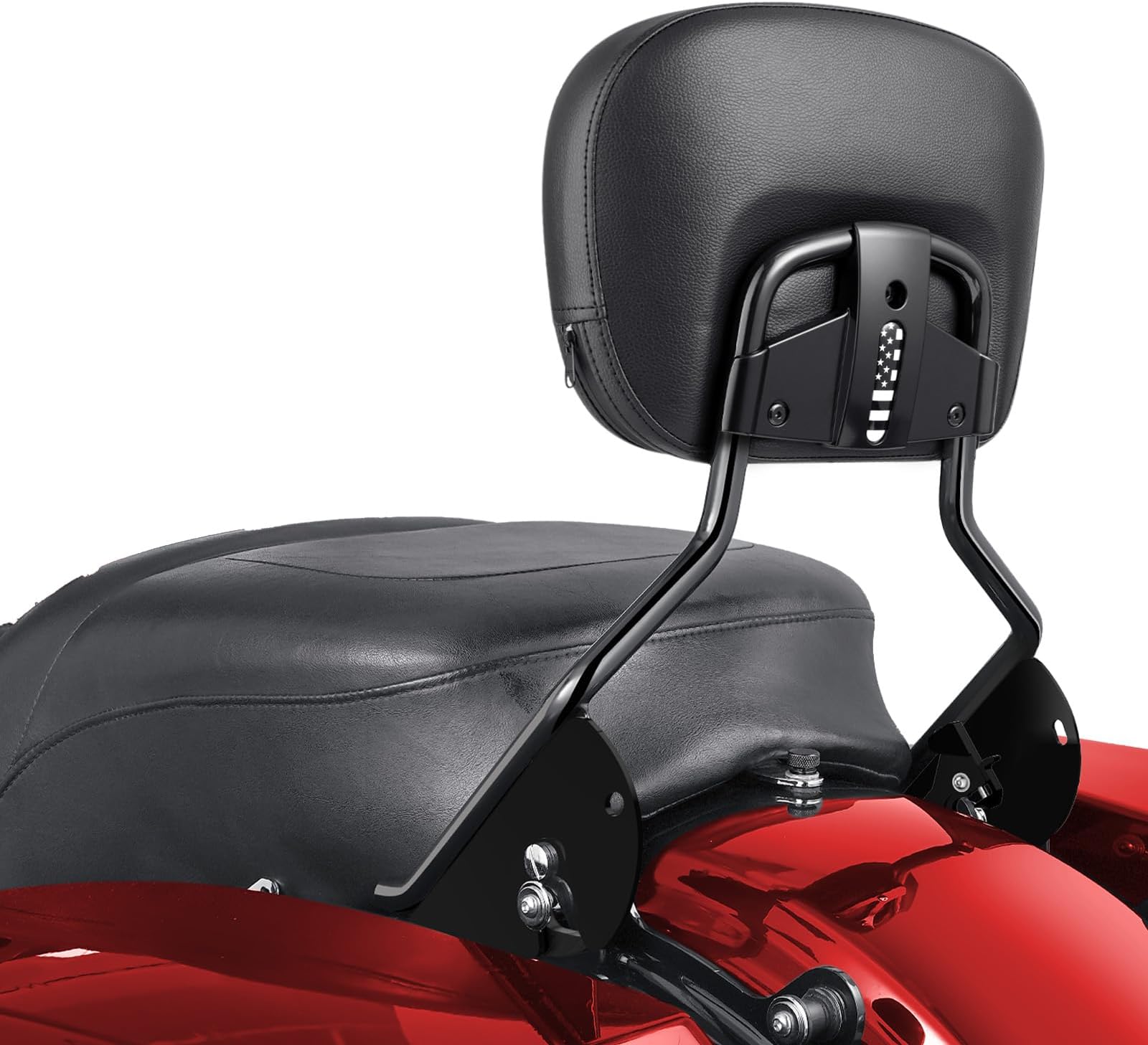 Benlari Passenger Backrest Sissy Bar, Detachable Quick Release Sissy Bar Backrest Fit for Harley Davidson Street GlideElectra Glide Road Glide Road King 2009-2024, Chrome (Black-01)