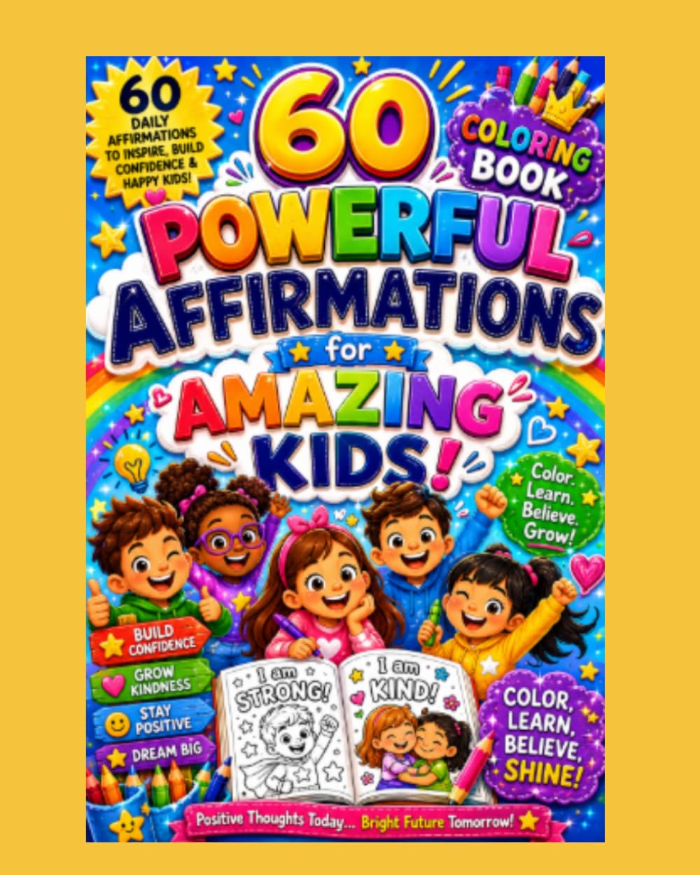 60 Powerful Affirmations for Amazing Kids: Positive Thoughts Today, Brighter Future Tomorrow!