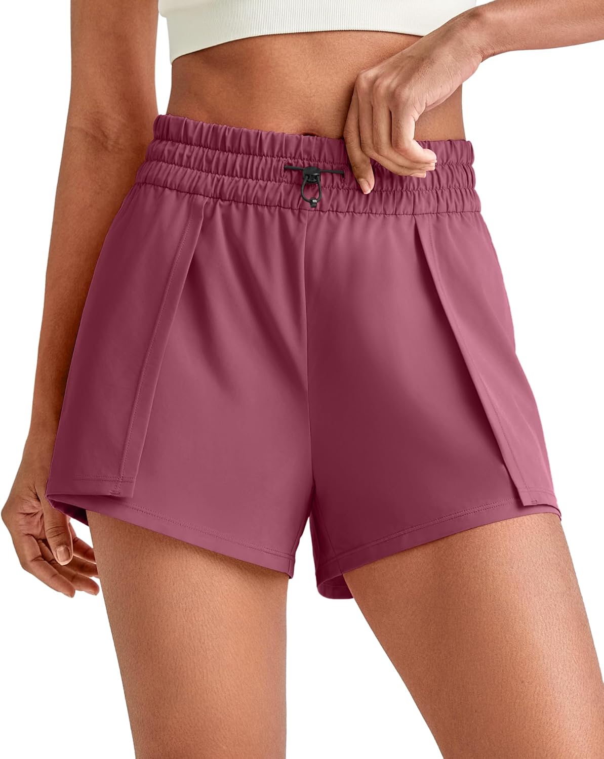 G4Free Athletic Running Shorts for Women 2 in 1 Flowy Mid Rise Quick Dry Workout Summer Shorts for Tennis with Liner