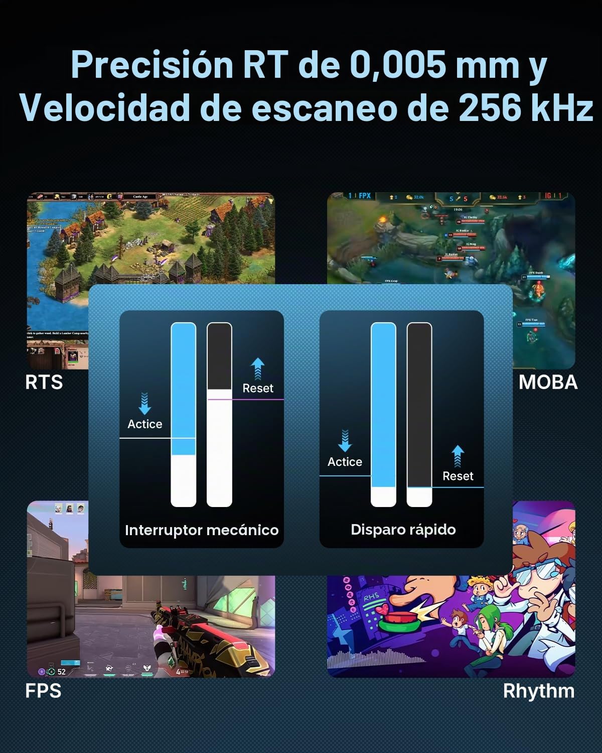 GravaStar Mercury V75 HE Teclado Gaming, Polling 8KHz, Escaneo 32K, Precisión RT 0,01mm, Teclado Hall Effect 75% RGB con Interruptores Magnéticos, Punto de Actuación Ajustable (Cyberblack)