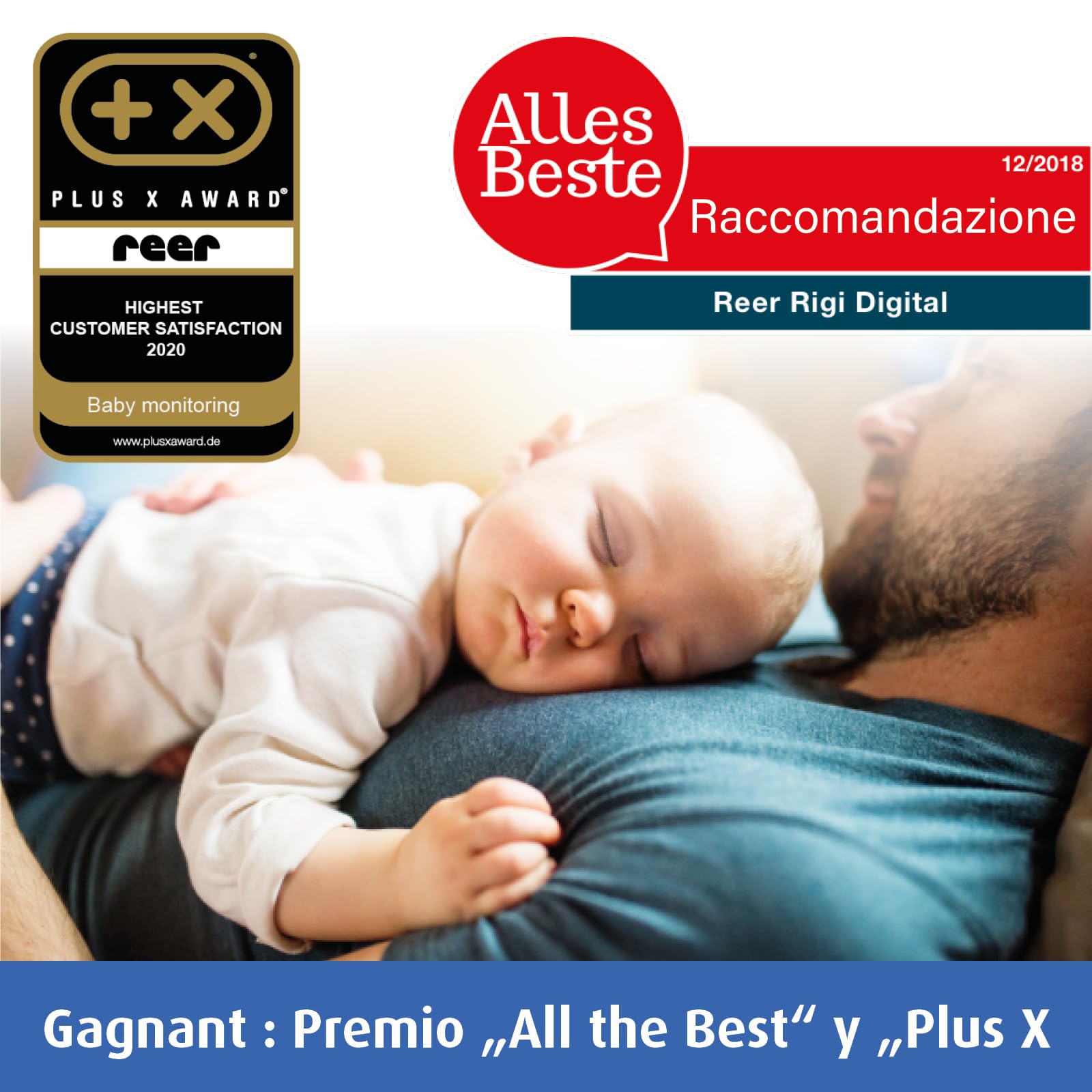 Reer Baby Monitor Digitale 50040 Neo — a Prova di Bug, Basse Radiazioni, Portata 250 m