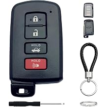 Key Fob Case for 2011 2012 2013 2014 2015 2016 2017 2018 2019 Toyota Avalon Camry Corolla RAV4 Highlander Sequoia Car Keyless Entry Smart Remote Shell Cover Replacement 4 Button-a