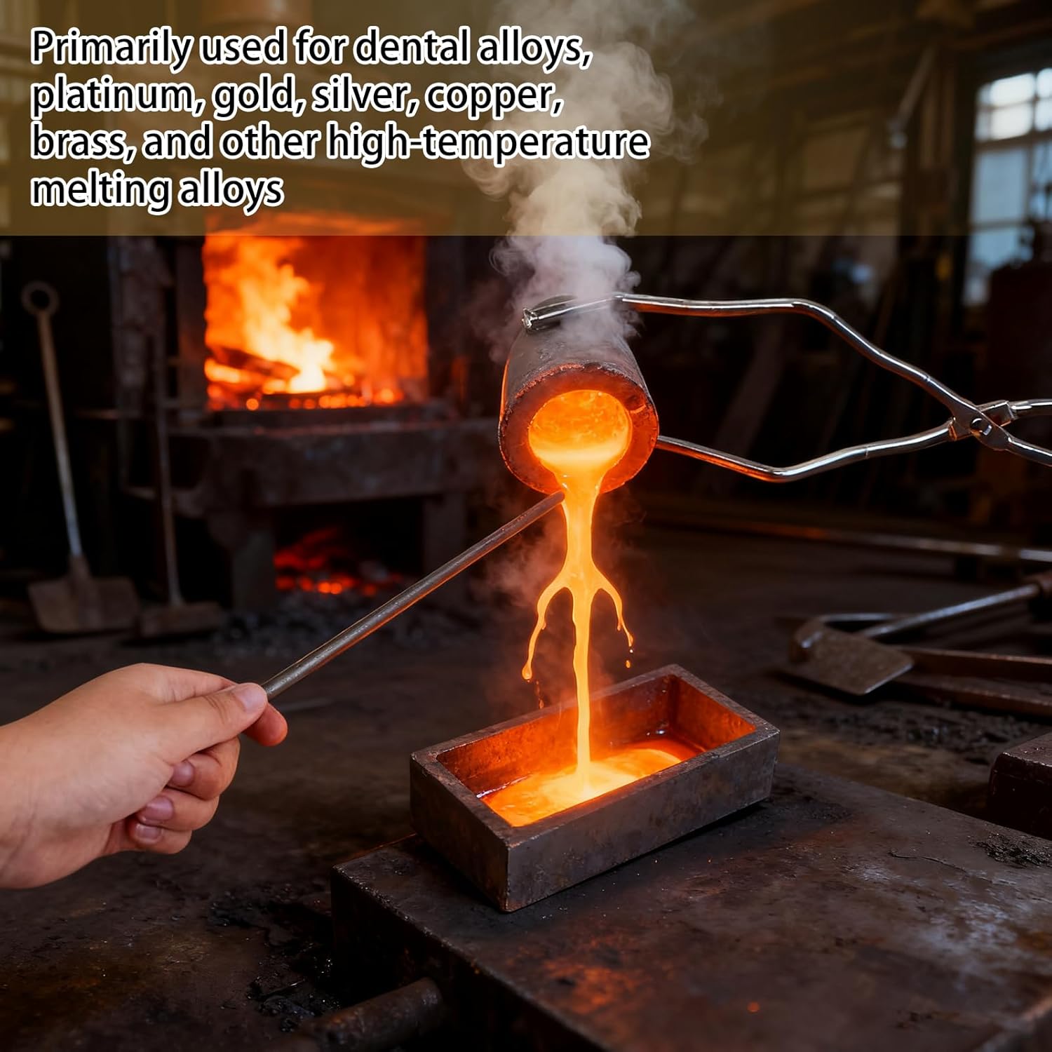 PEDOBALI 14 Pcs Graphite Torch Melting Casting Kit Includes 5-in-1 Ingot Mold 1 Quartz Crucible 5 Casting Mold 3 Stir Stick 2 Pliers 2 Conical Graphite Slots for Amateur Hobbyists Artisans Melt