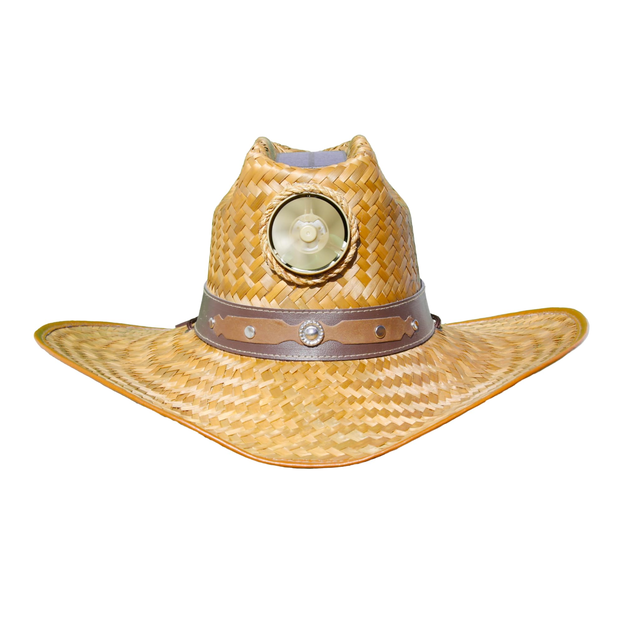 for Men - Men's Cowboy with Band Straw Hat - Sun Hat with Fan, Sun Hat with Solar Panel and Solar Hat with Fan (Large)