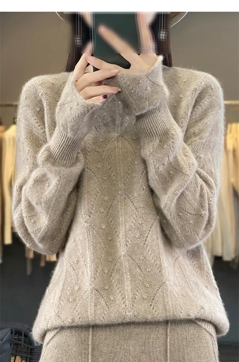 Dninmim Maglione da donna in lana con vestibilità ampia e pullover pigro