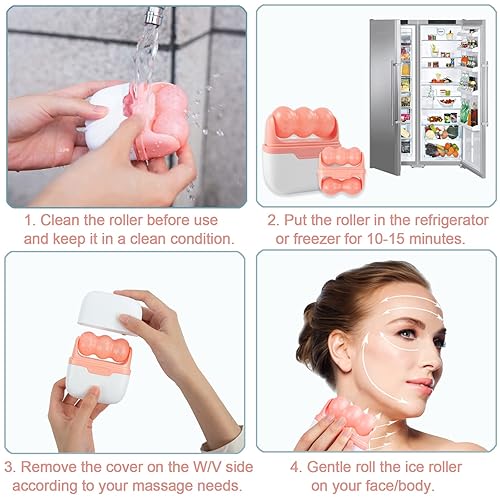 Miniatura 5 de Rodillo de hielo para cara y ojos, masajeador facial de cabeza de duelo para aliviar la hinchazón ocular, migraña, dolor, lesiones menores,