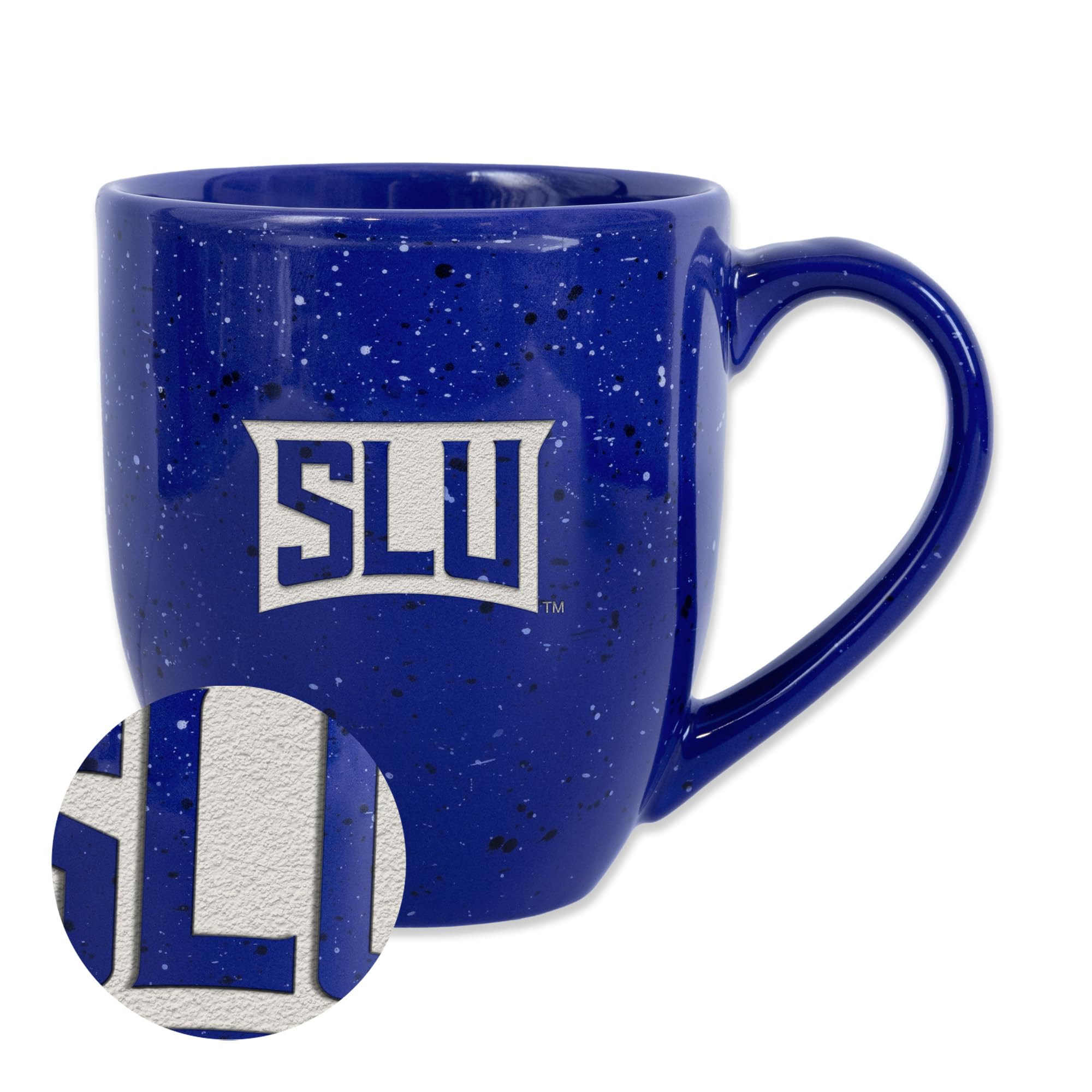 Rico Industries NCAA Saint Louis Billikens Primary Logo Royal 16 oz Team Color Laser Engraved Speckled Ceramic Coffee Mug — image 1