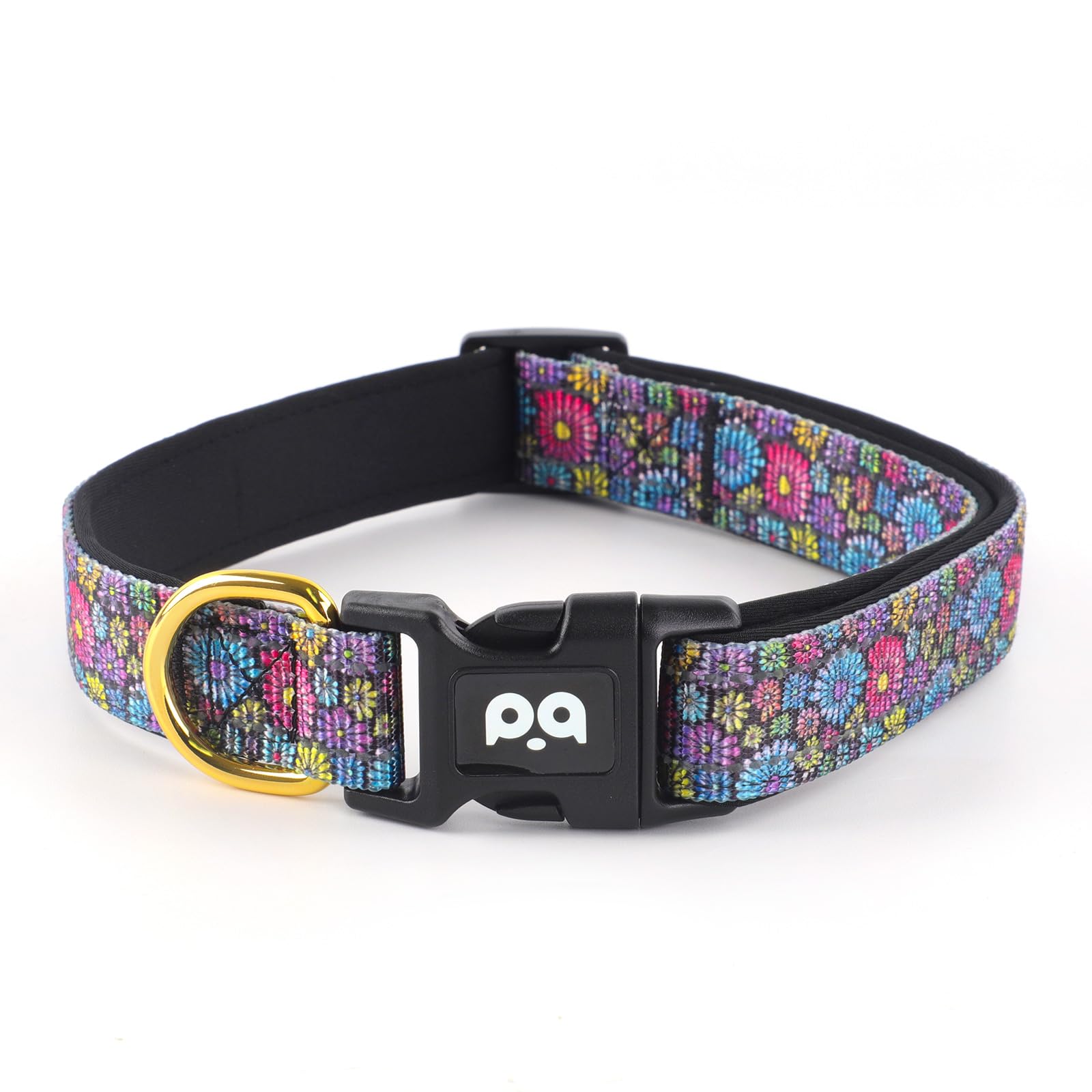 QQPETS Reflective Dog Collar with Soft Neoprene Padded Breathable Nylon Pet Collar Adjustable for Small Medium Large Dogs