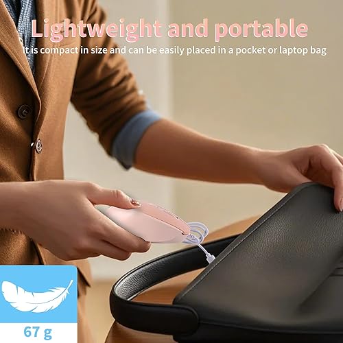 Miniatura 5 de Ratón con cable, interfaz USB-C, silencioso, ligero, portátil, cómodo, ergonómico, de viaje, pequeño ratón óptico Plug and Play, ambidiestro para