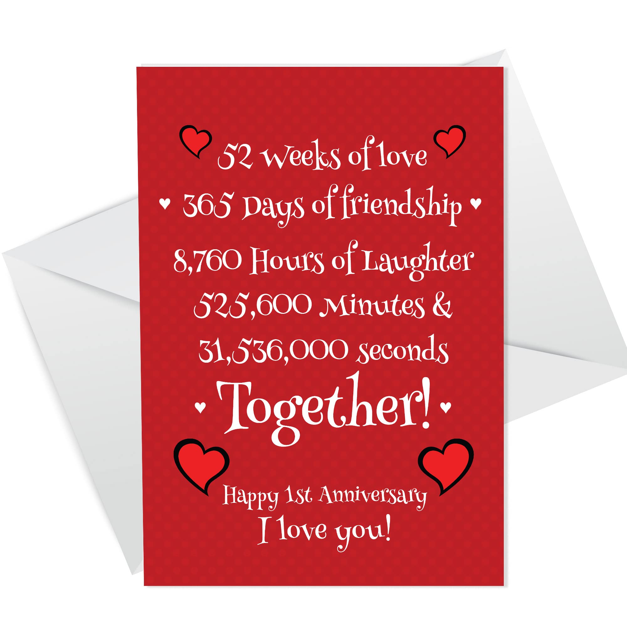 Novelty 1st Anniversary Card For Boyfriend Girlfriend Husband Wife Handmade