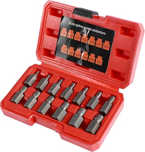 Juego de 13 extractores de tornillos dañados, kit de extractor de tornillos rotos, extractor de pernos de fácil salida, extractor de tornillos