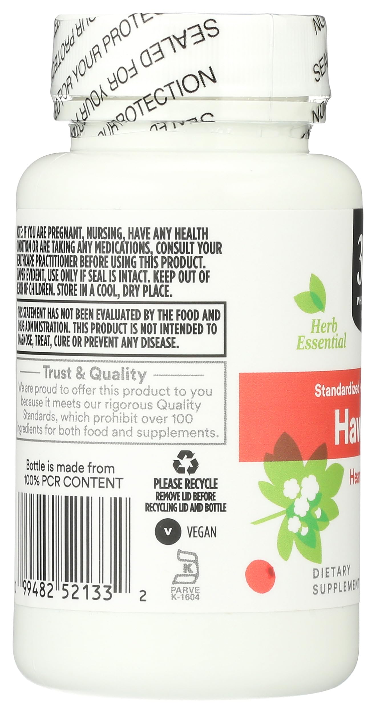 365 by Whole Foods Market, Hawthorn Standardized + Full Spectrum Blend, Heart Support, Vegan Capsules, 60 Count — Amazon image 3