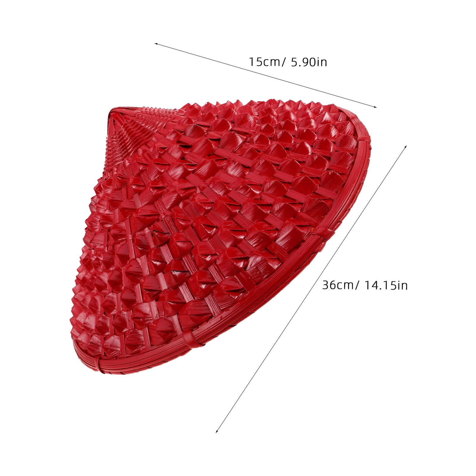GALPADA Cappello da Samurai in Bambù Intrecciato a Forma di Ananas Conico da 36 CM Accessorio Cosplay Giapponese per Cappello da Sole Estivo per Feste Danza e Travestimenti