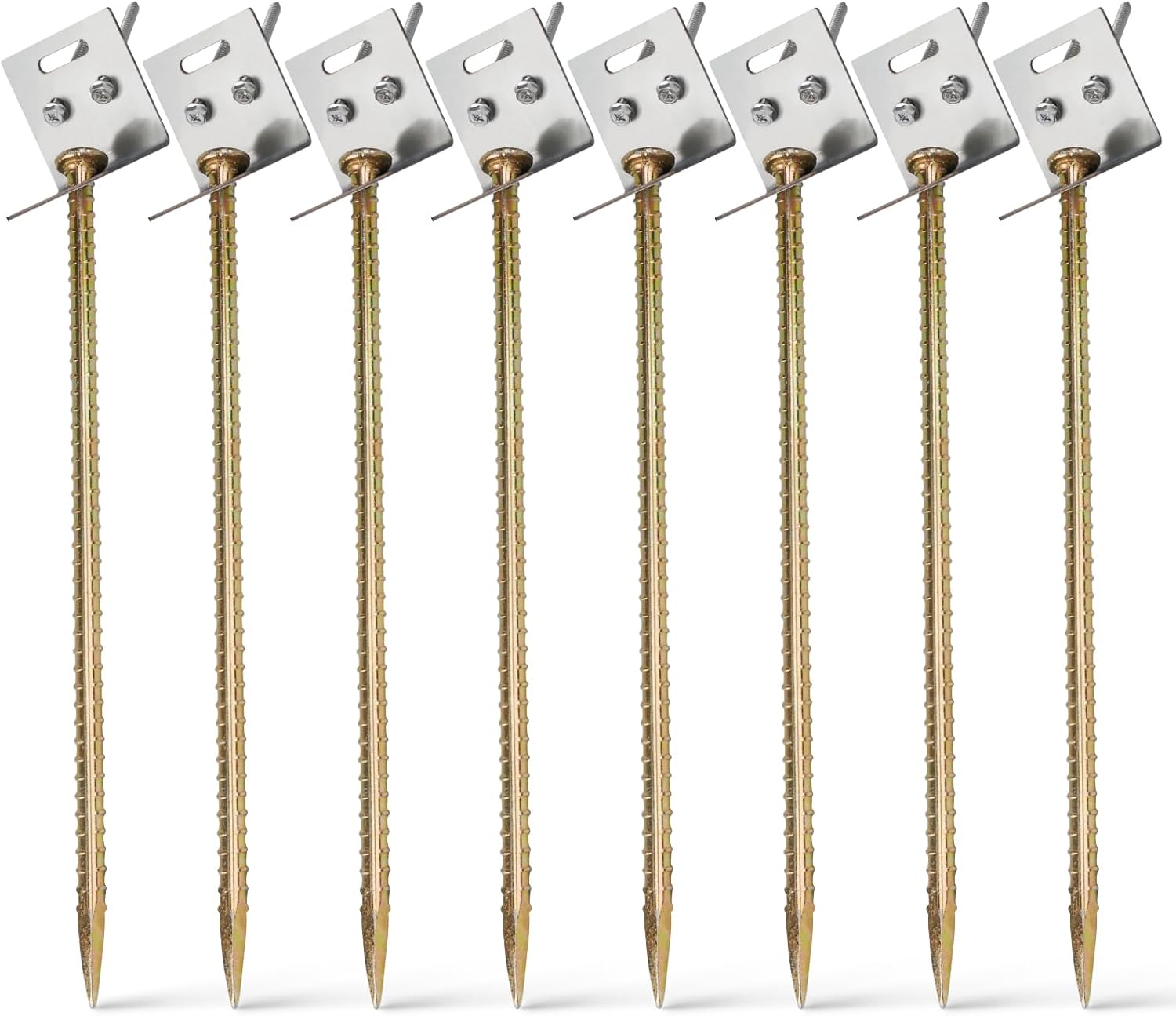 Ground Anchors 16" Large Ground Nail Stake with Brackets 8pcs Earth