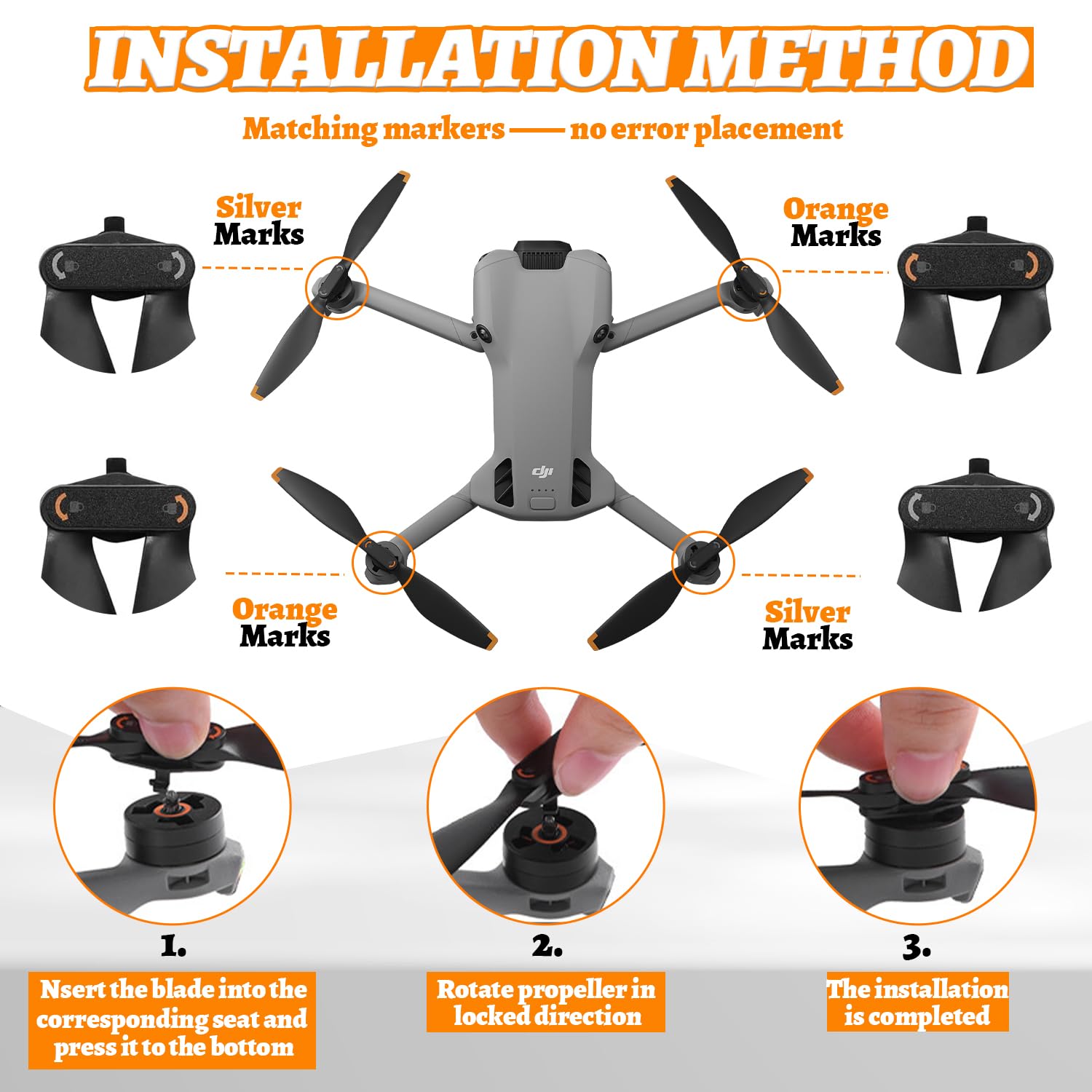 8Pezzi Eliche per DJI Mini 5 Pro Drone, Basso Rumore & Stabile Eliche, Drone Eliche di Ricambio